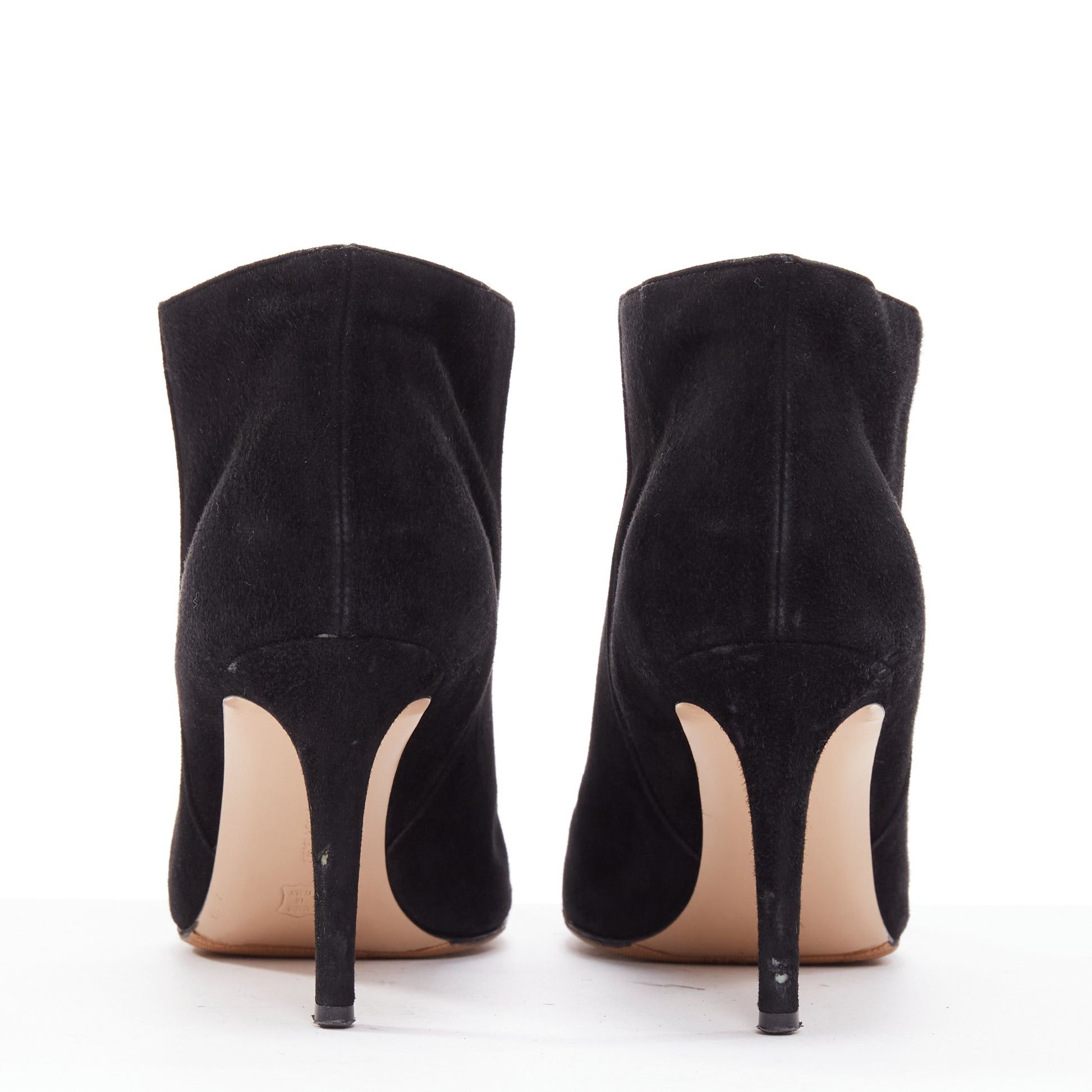 Gianvito Rossi GIANVITO ROSSI Stilo black suede leather pointy toes ankle booties EU37.5 Size US 7.5 / IT 37.5 - 5 Thumbnail