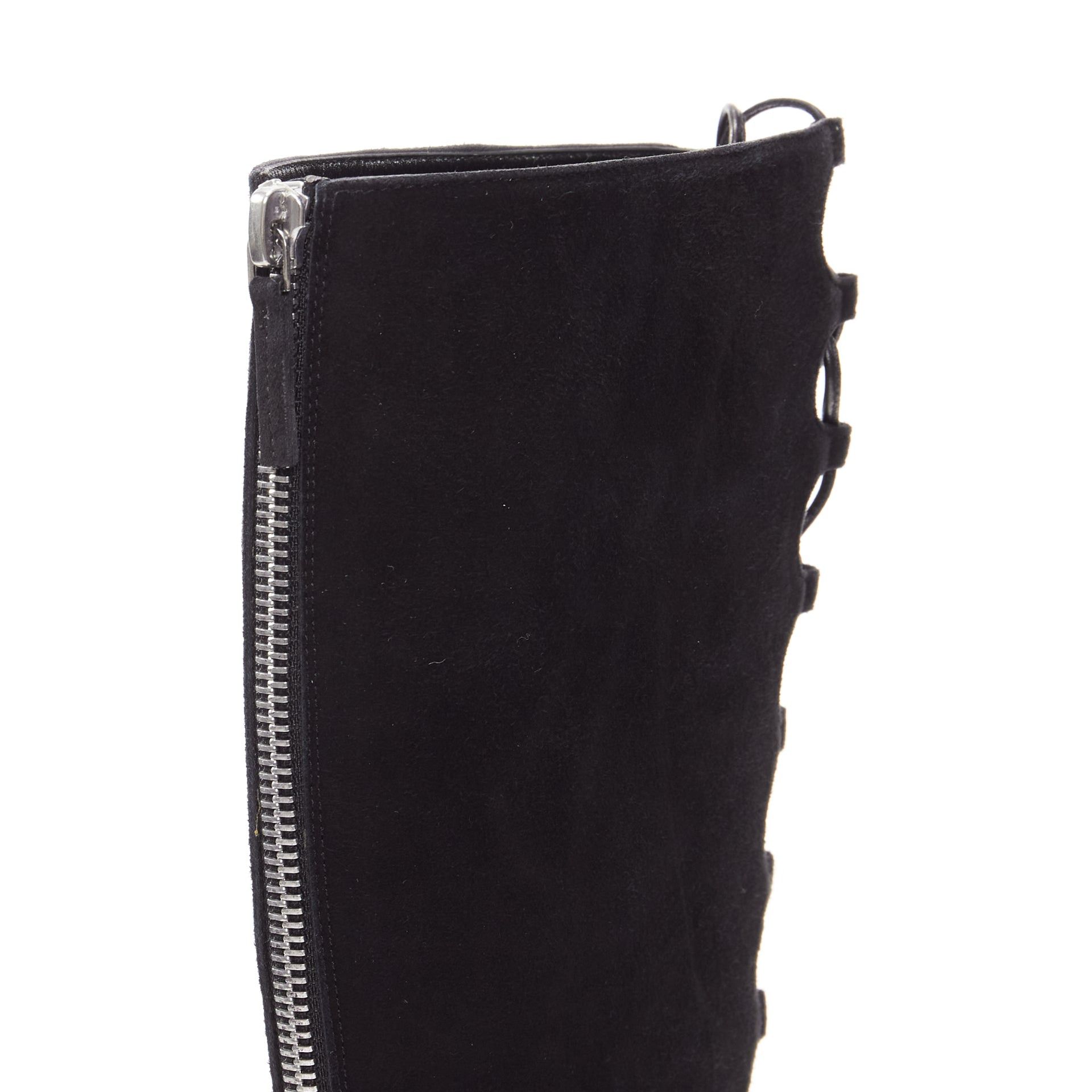 Giambattista Valli GIAMBATTISTA VALLI black suede leather criss cross lace up front boots EU38 Size US 8 / IT 38 - 10 Thumbnail