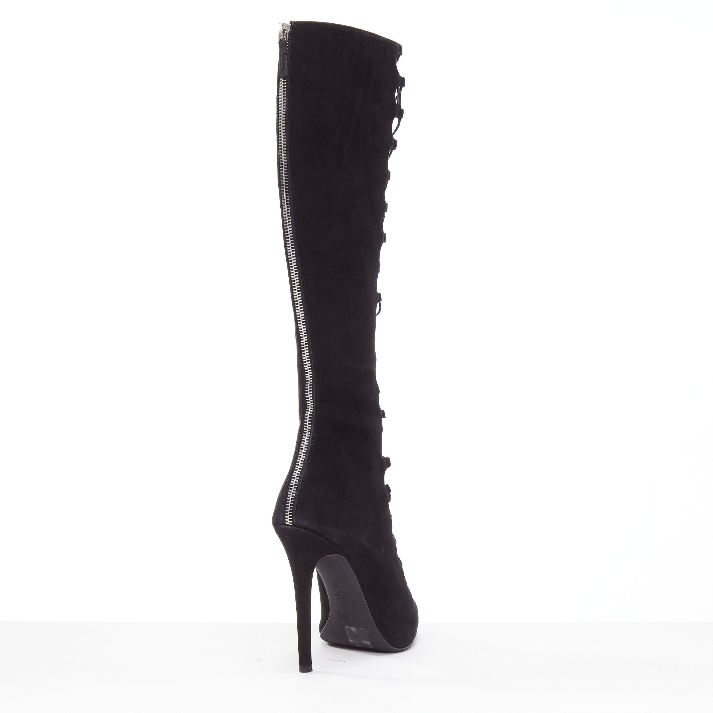 Giambattista Valli GIAMBATTISTA VALLI black suede leather criss cross lace up front boots EU38 Size US 8 / IT 38 - 9 Thumbnail