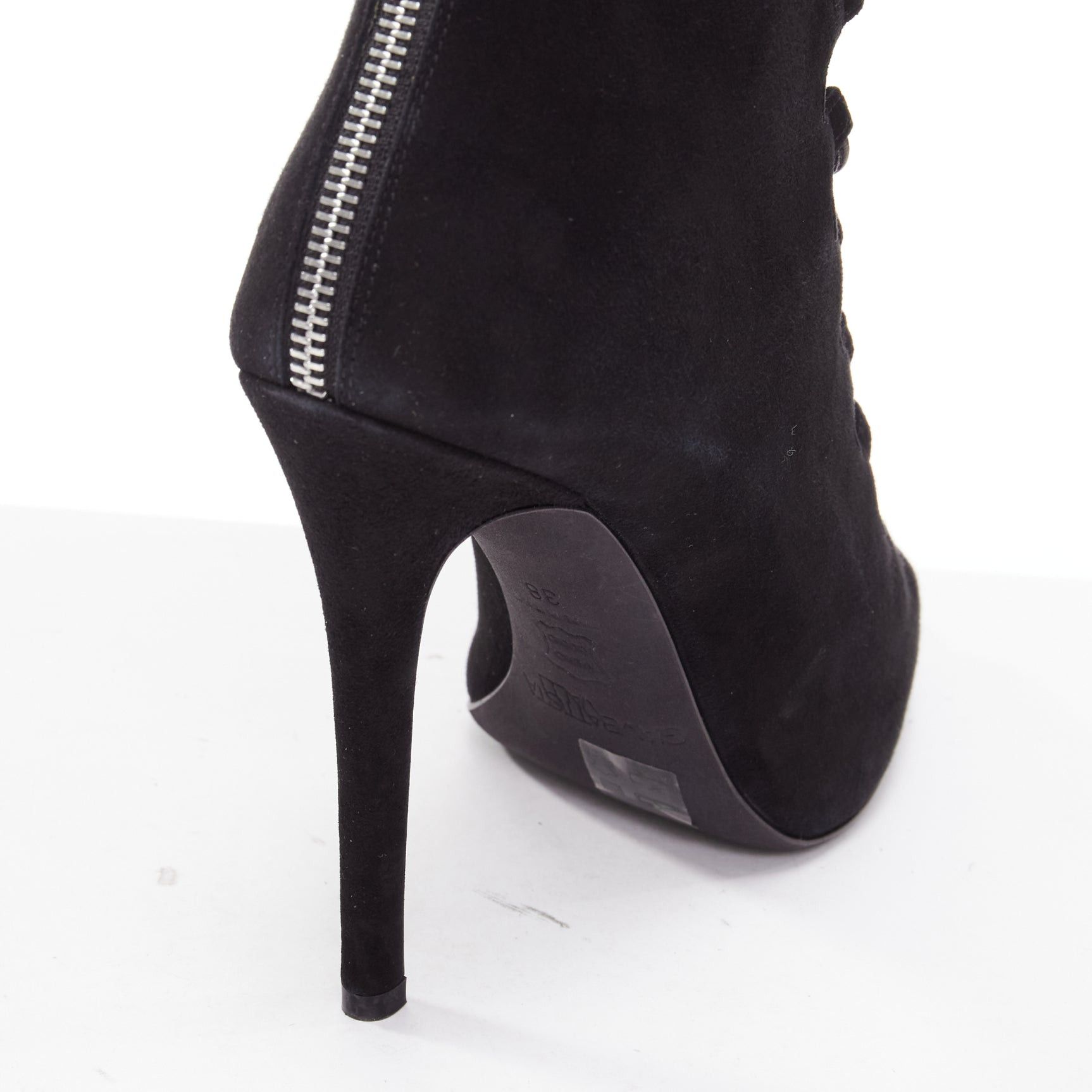 Giambattista Valli GIAMBATTISTA VALLI black suede leather criss cross lace up front boots EU38 Size US 8 / IT 38 - 11 Thumbnail