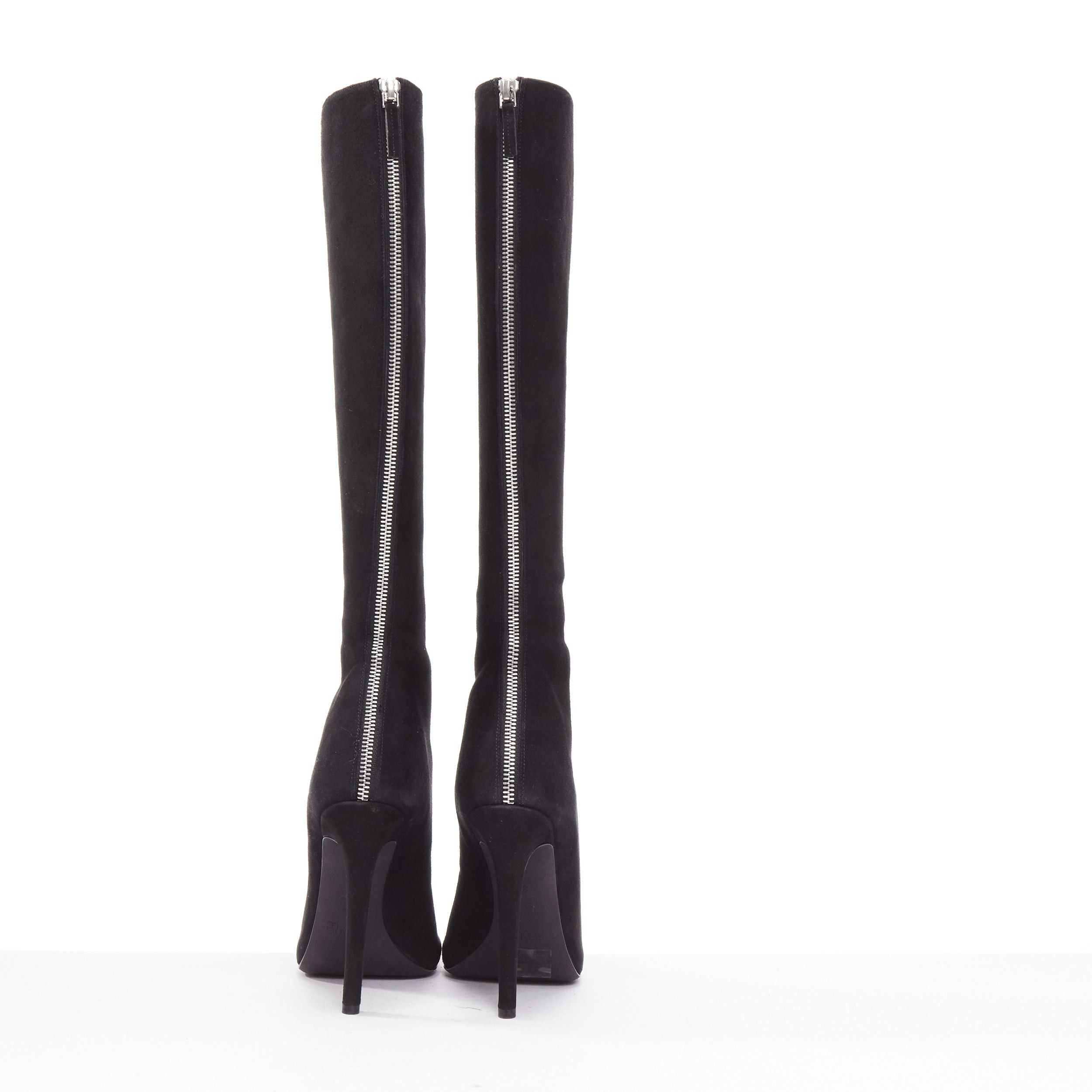 Giambattista Valli GIAMBATTISTA VALLI black suede leather criss cross lace up front boots EU38 Size US 8 / IT 38 - 5 Thumbnail