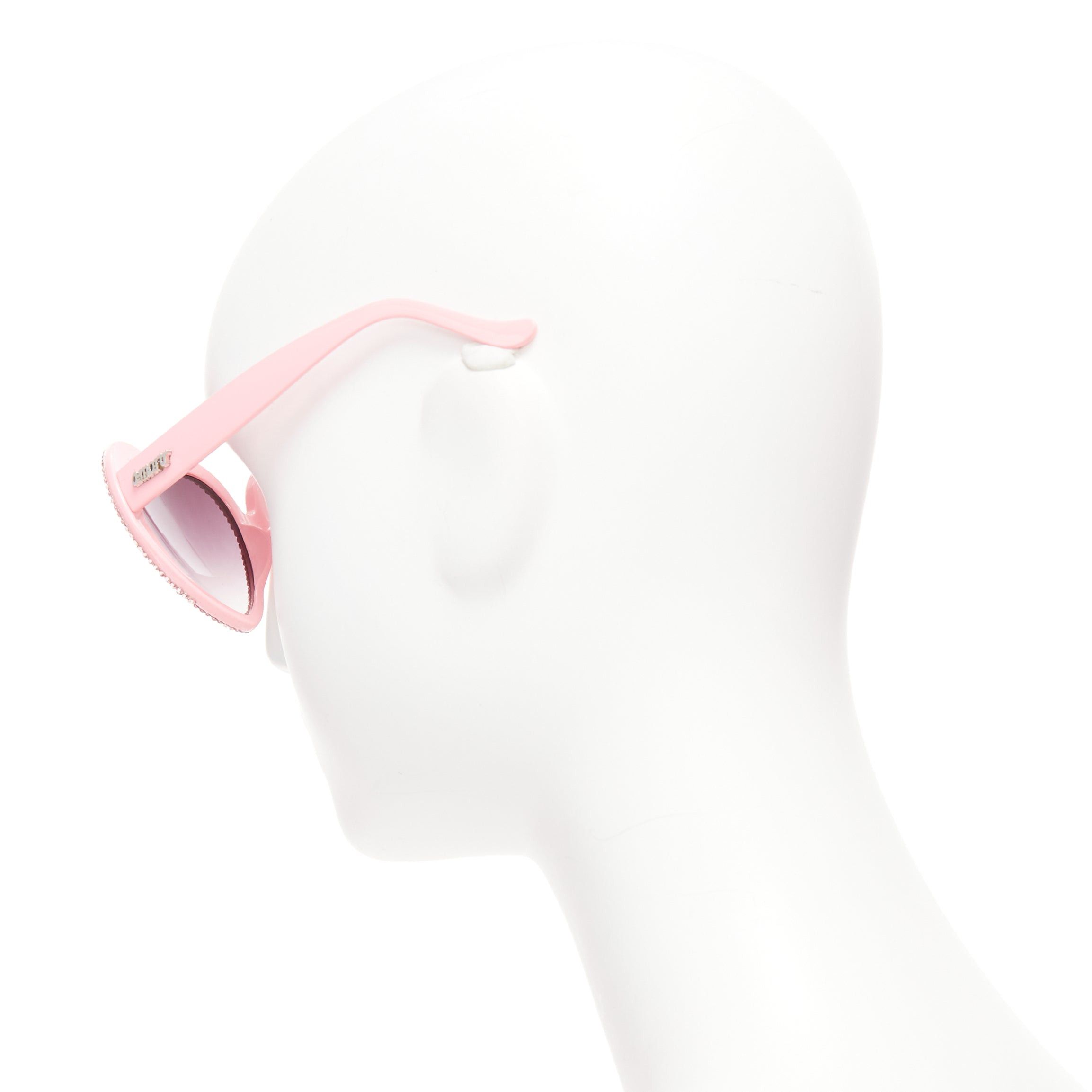 Other A-MORIR pink crystal encrusted heart shape silver logo sunglaseses Size ONE SIZE - 5 Thumbnail