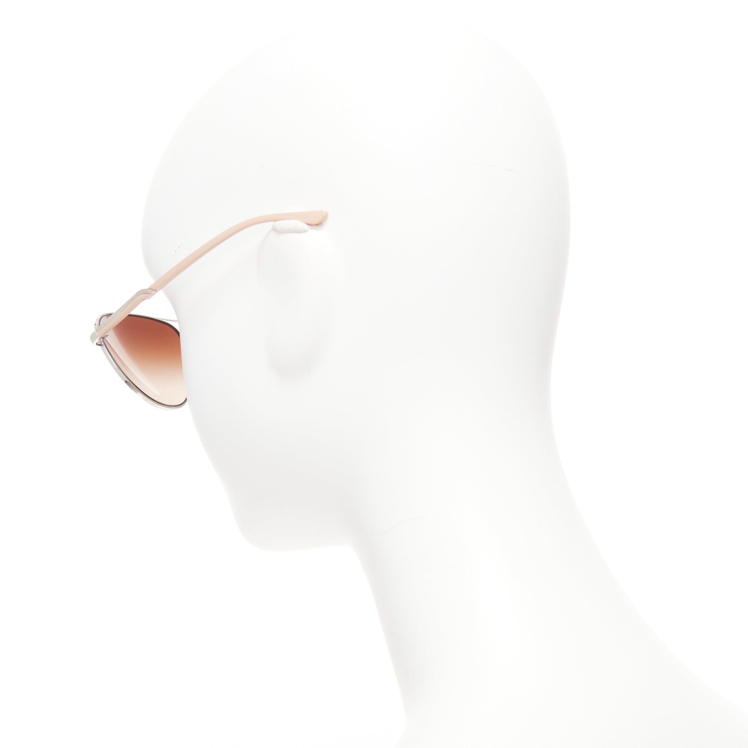 Stella McCartney STELLA MCCARTNEY SM3011 silver nude frame brown ombre lens sunglasses Size ONE SIZE - 5 Thumbnail
