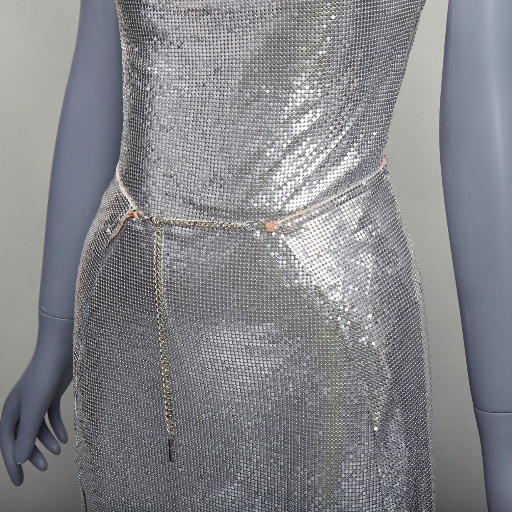 Poster Girl POSTER GIRL Adrianne 100% aluminium silver chainmail top skirt dress XS Size S / US 4 / IT 40 - 7 Thumbnail