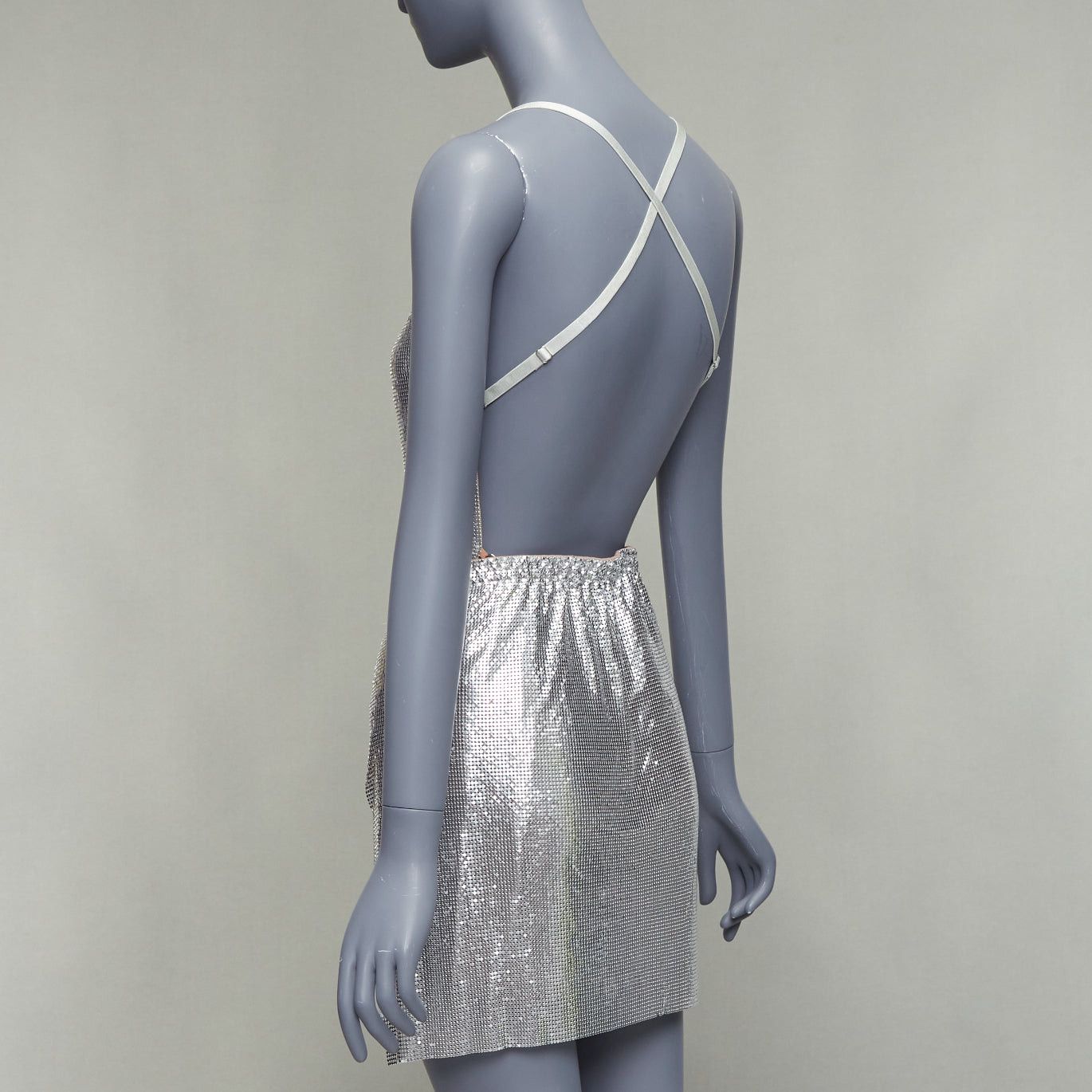 Poster Girl POSTER GIRL Adrianne 100% aluminium silver chainmail top skirt dress XS Size S / US 4 / IT 40 - 6 Thumbnail