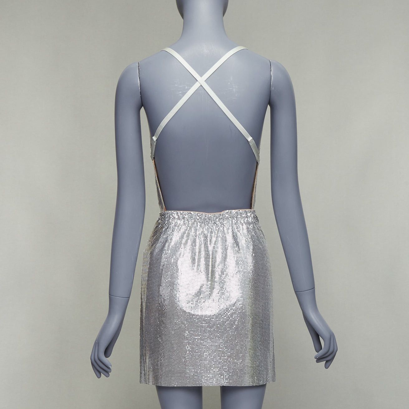 Poster Girl POSTER GIRL Adrianne 100% aluminium silver chainmail top skirt dress XS Size S / US 4 / IT 40 - 5 Thumbnail