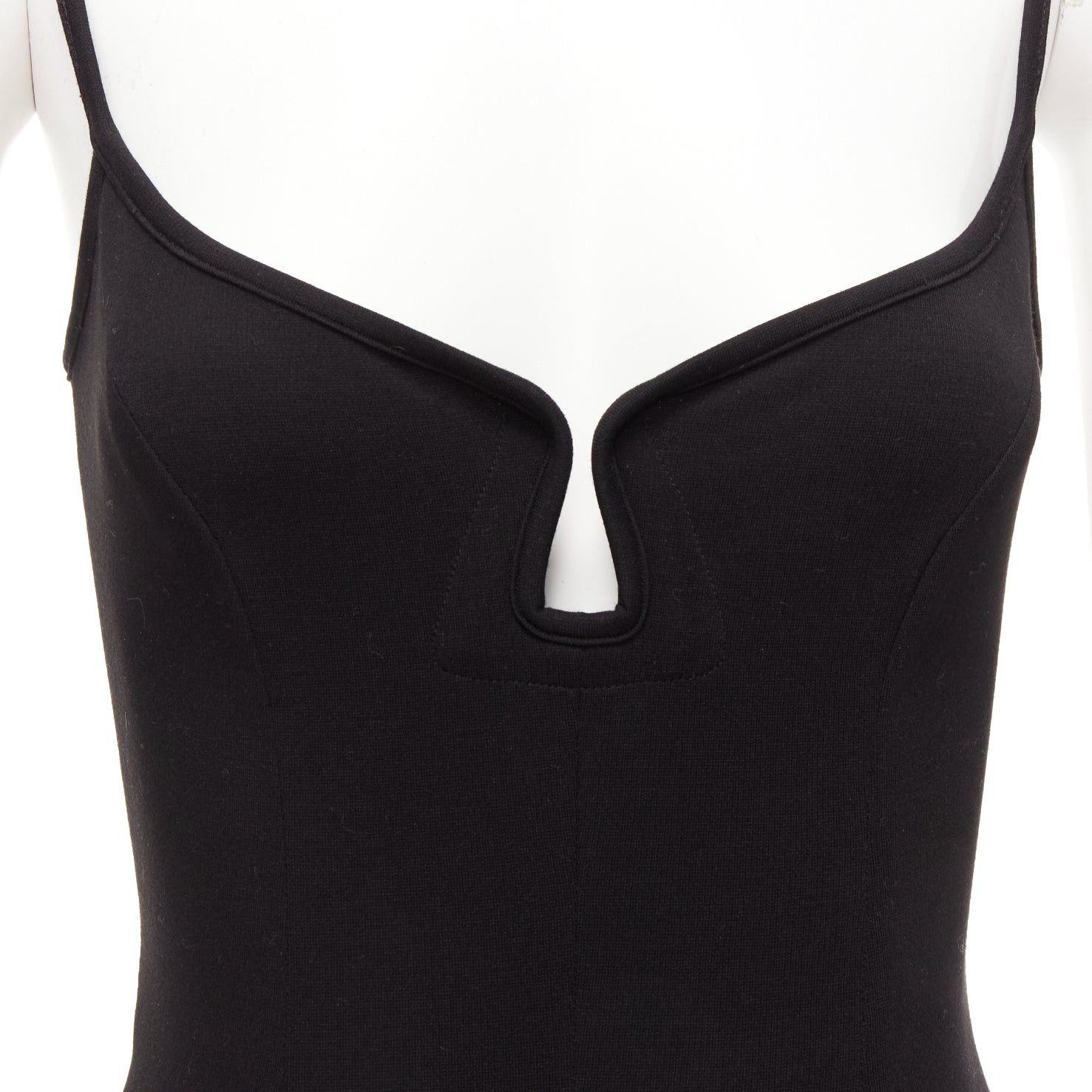 Paris Georgia PARIS GEORGIA black sweetheart underwire neckline skinny jumpsuit US0 XS Size 27" / US 4 / IT 40 - 2 Thumbnail