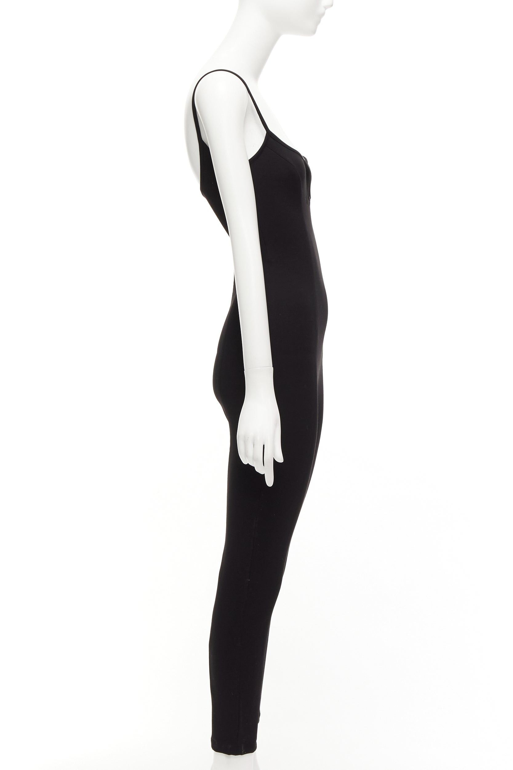 Paris Georgia PARIS GEORGIA black sweetheart underwire neckline skinny jumpsuit US0 XS Size 27" / US 4 / IT 40 - 4 Thumbnail