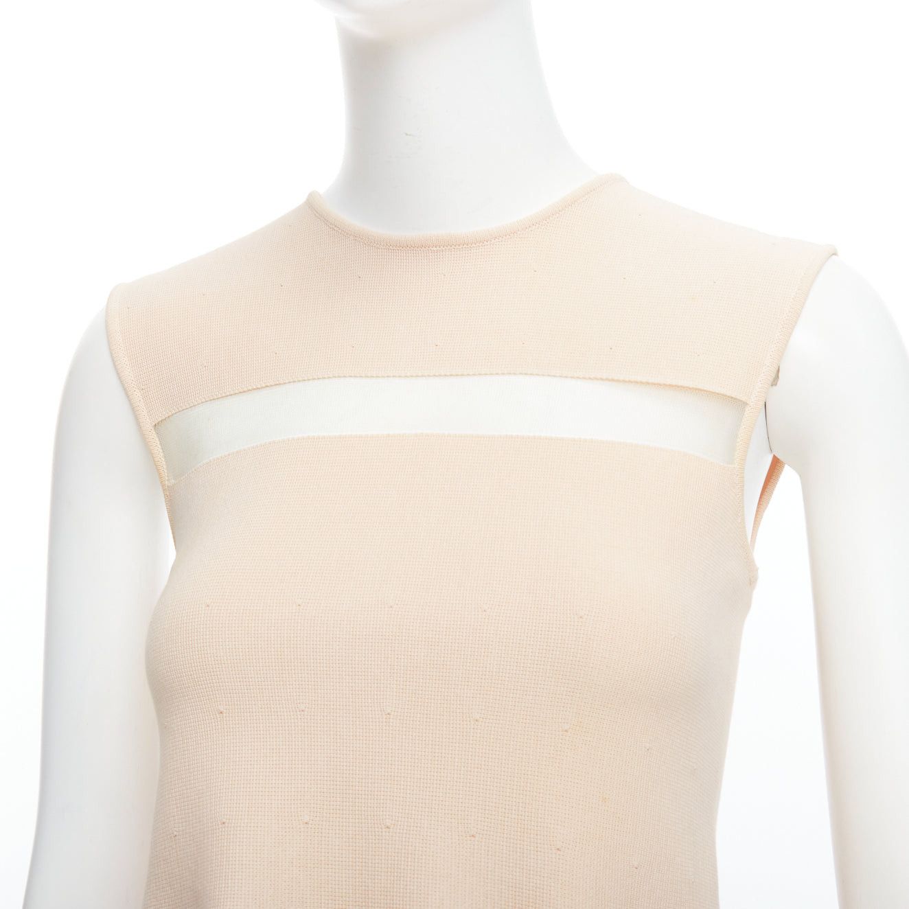 Giambattista Valli GIAMBATTISTA VALLI nude cotton sheer panel peplum top XXS Size XS / US 0-2 / IT 36-38 - 2 Thumbnail