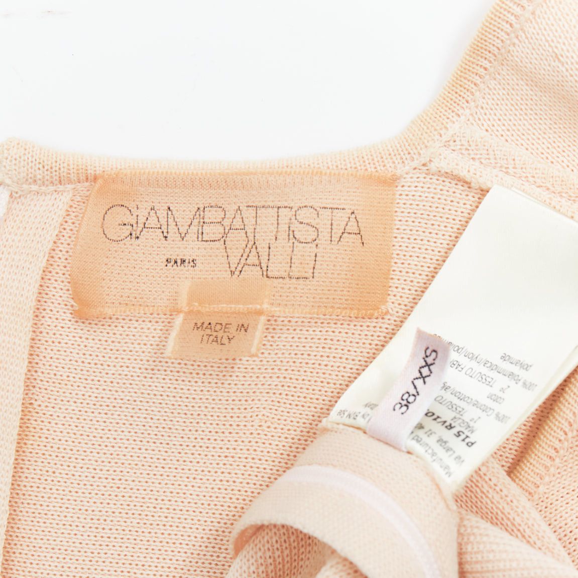 Giambattista Valli GIAMBATTISTA VALLI nude cotton sheer panel peplum top XXS Size XS / US 0-2 / IT 36-38 - 8 Thumbnail