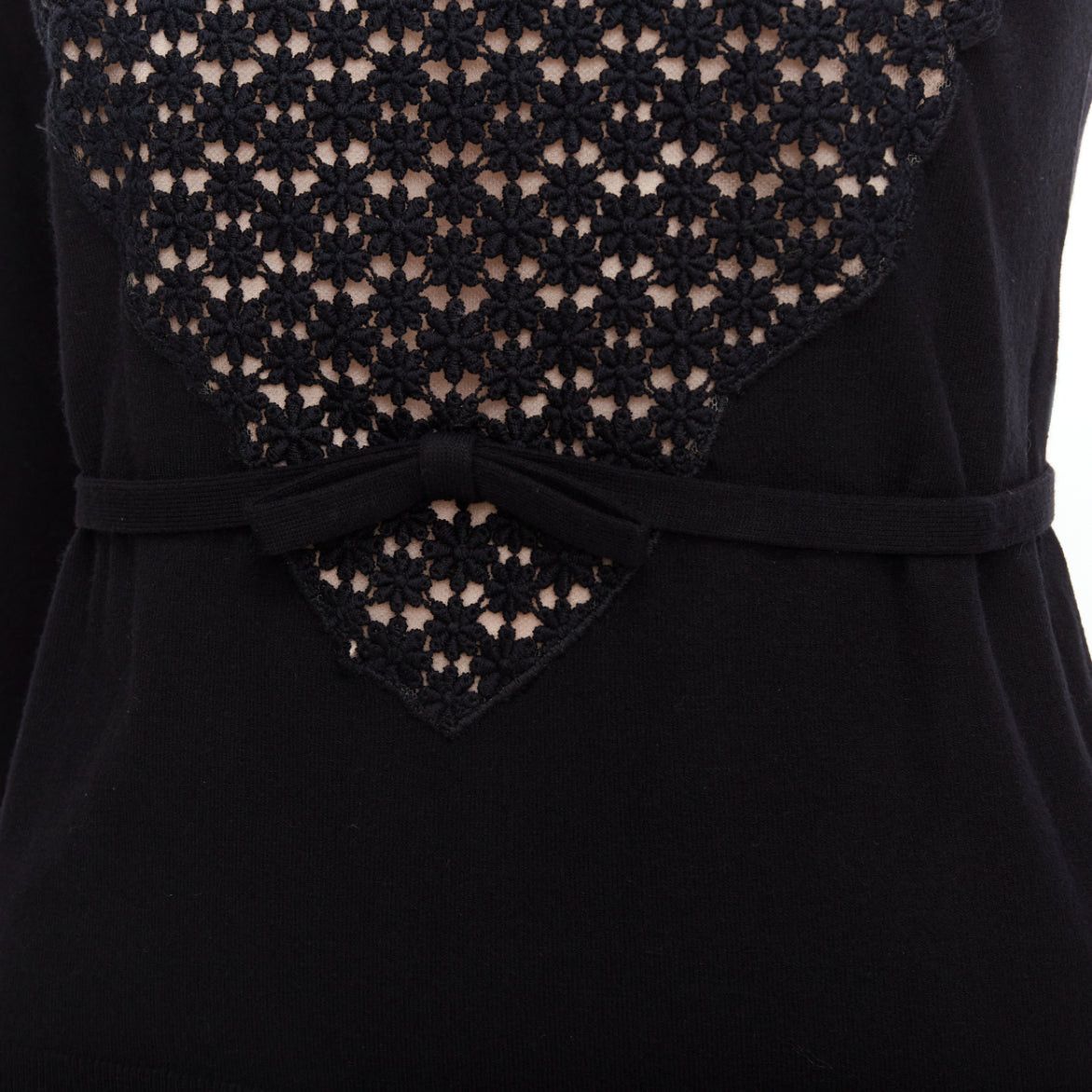 Giambattista Valli GIAMBATTISTA VALLI black pink overlay bow detail lace sweater XXS Size XS / US 0-2 / IT 36-38 - 7 Thumbnail