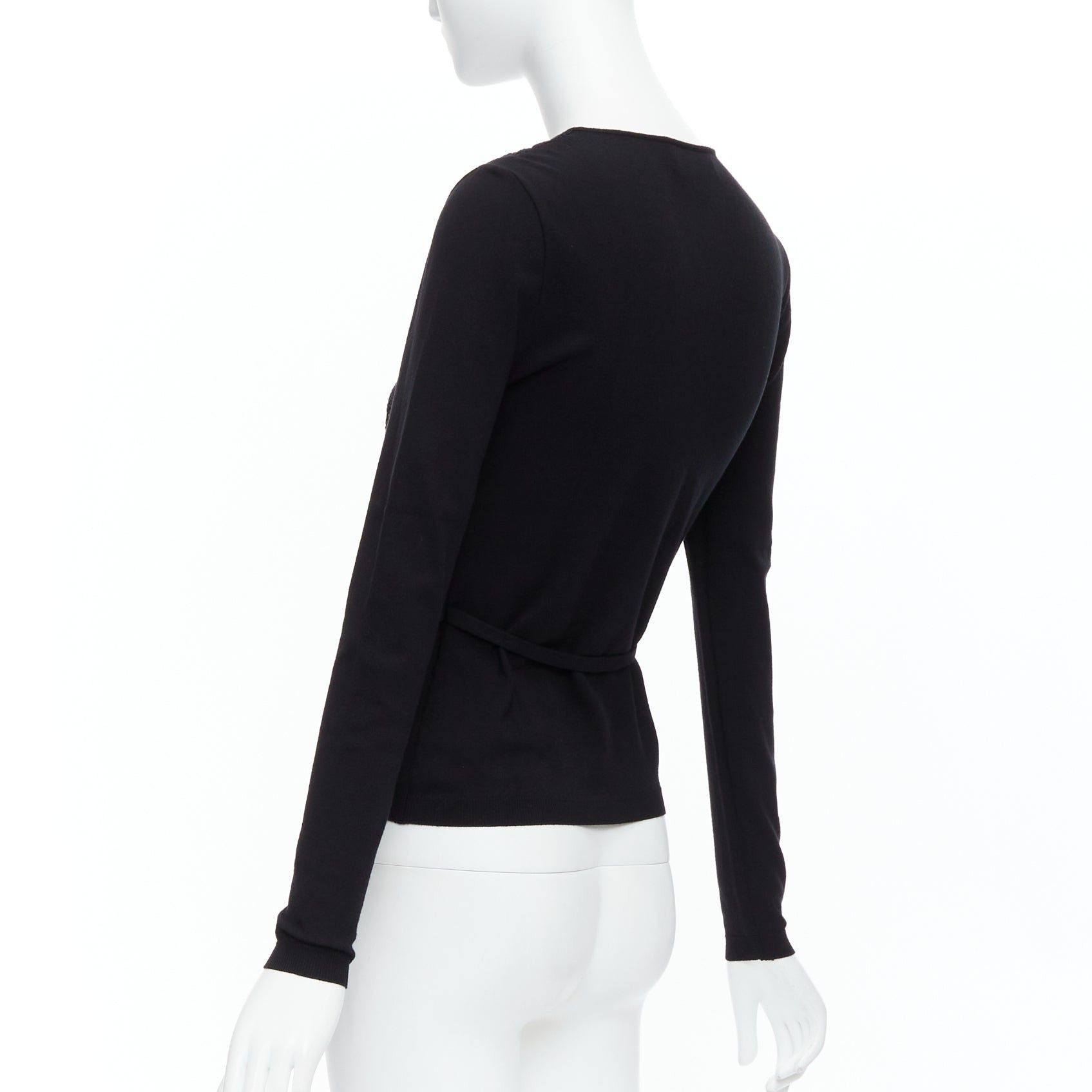 Giambattista Valli GIAMBATTISTA VALLI black pink overlay bow detail lace sweater XXS Size XS / US 0-2 / IT 36-38 - 6 Thumbnail