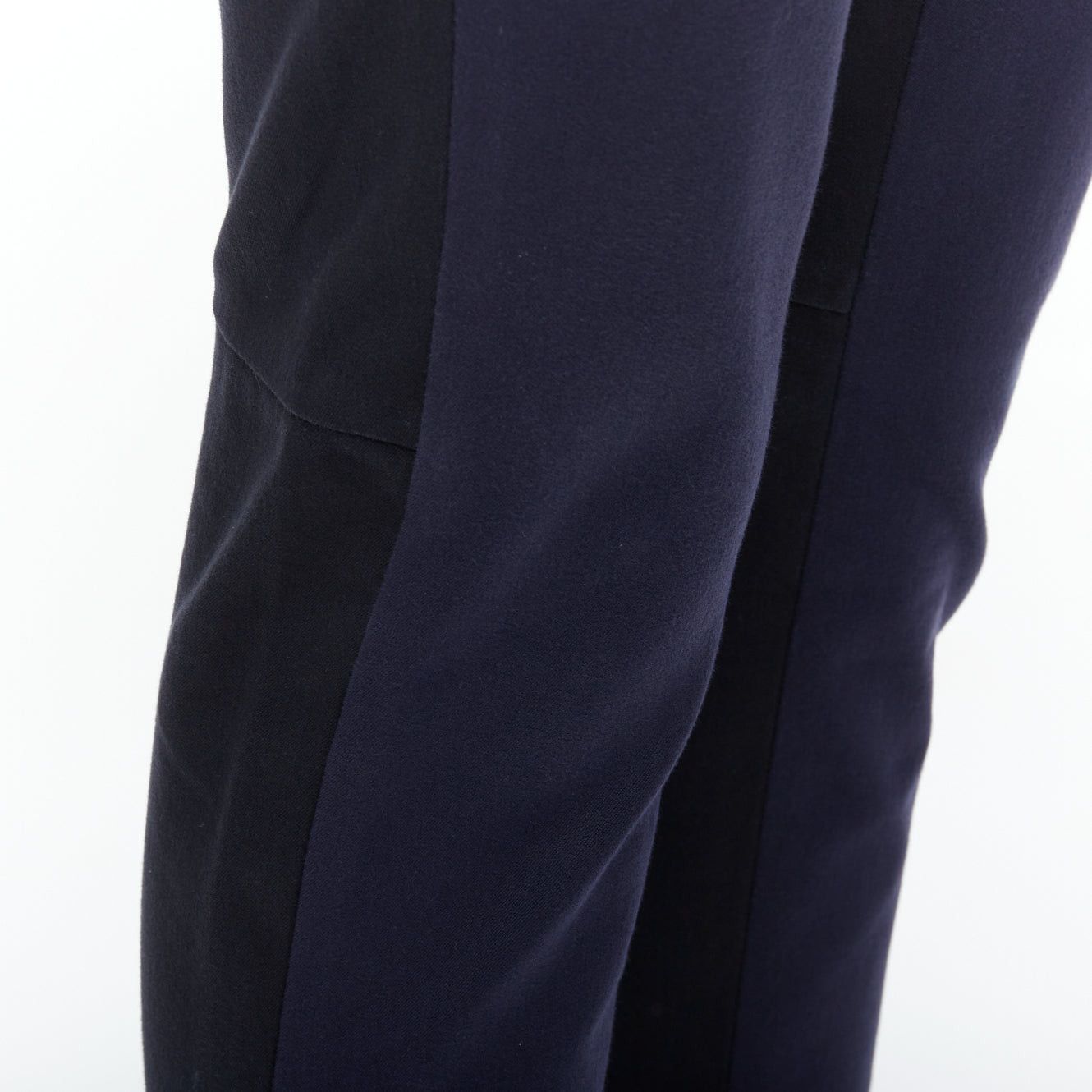 Paul Smith PAUL SMITH navy cotton blend black grid print waistband trousers IT38 XS Size 26" / US 2 / IT 38 - 2 Thumbnail