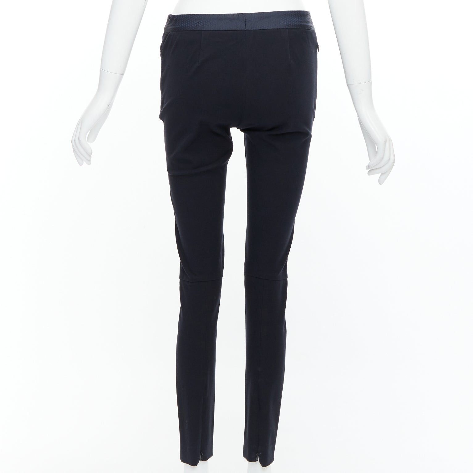Paul Smith PAUL SMITH navy cotton blend black grid print waistband trousers IT38 XS Size 26" / US 2 / IT 38 - 5 Thumbnail