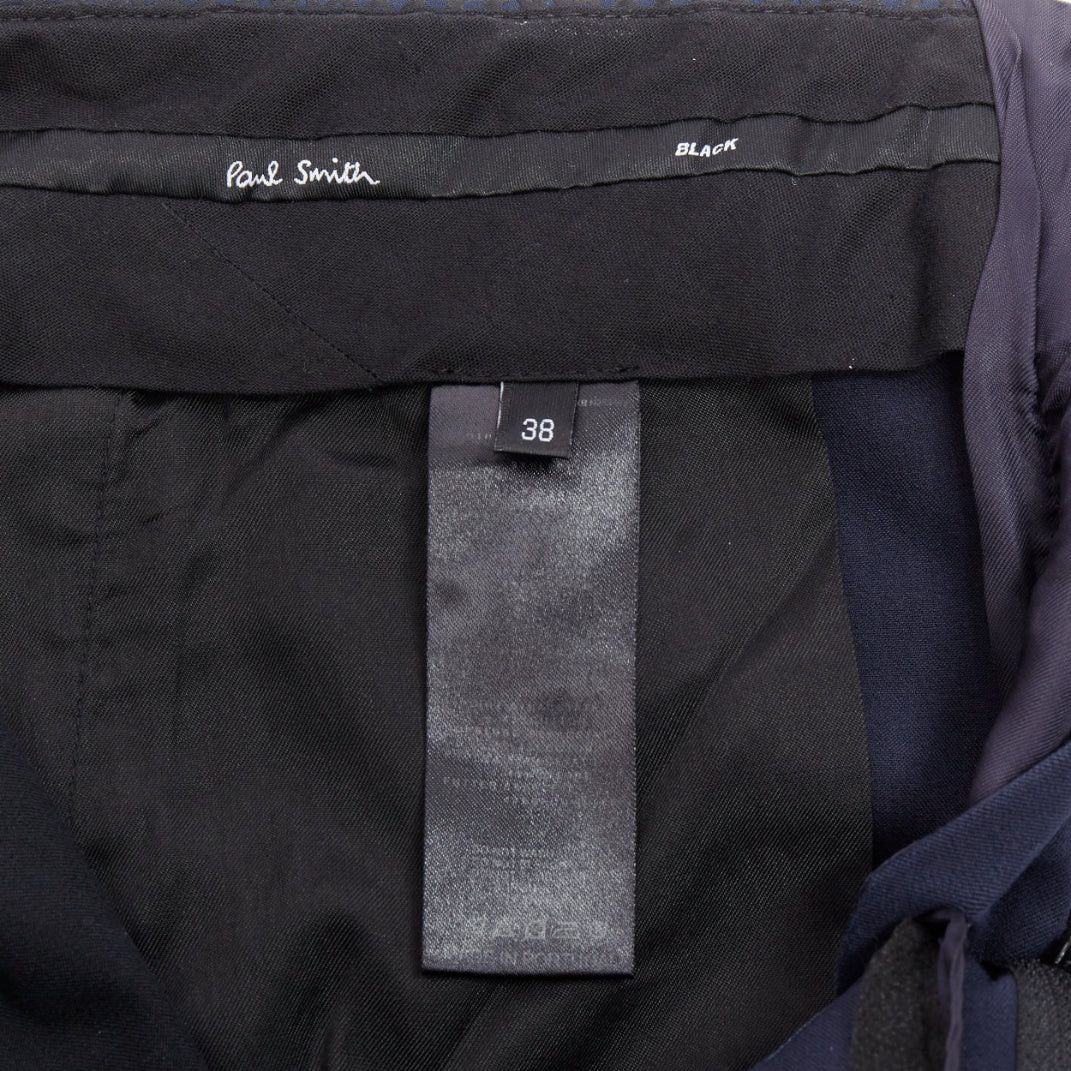 Paul Smith PAUL SMITH navy cotton blend black grid print waistband trousers IT38 XS Size 26" / US 2 / IT 38 - 8 Thumbnail