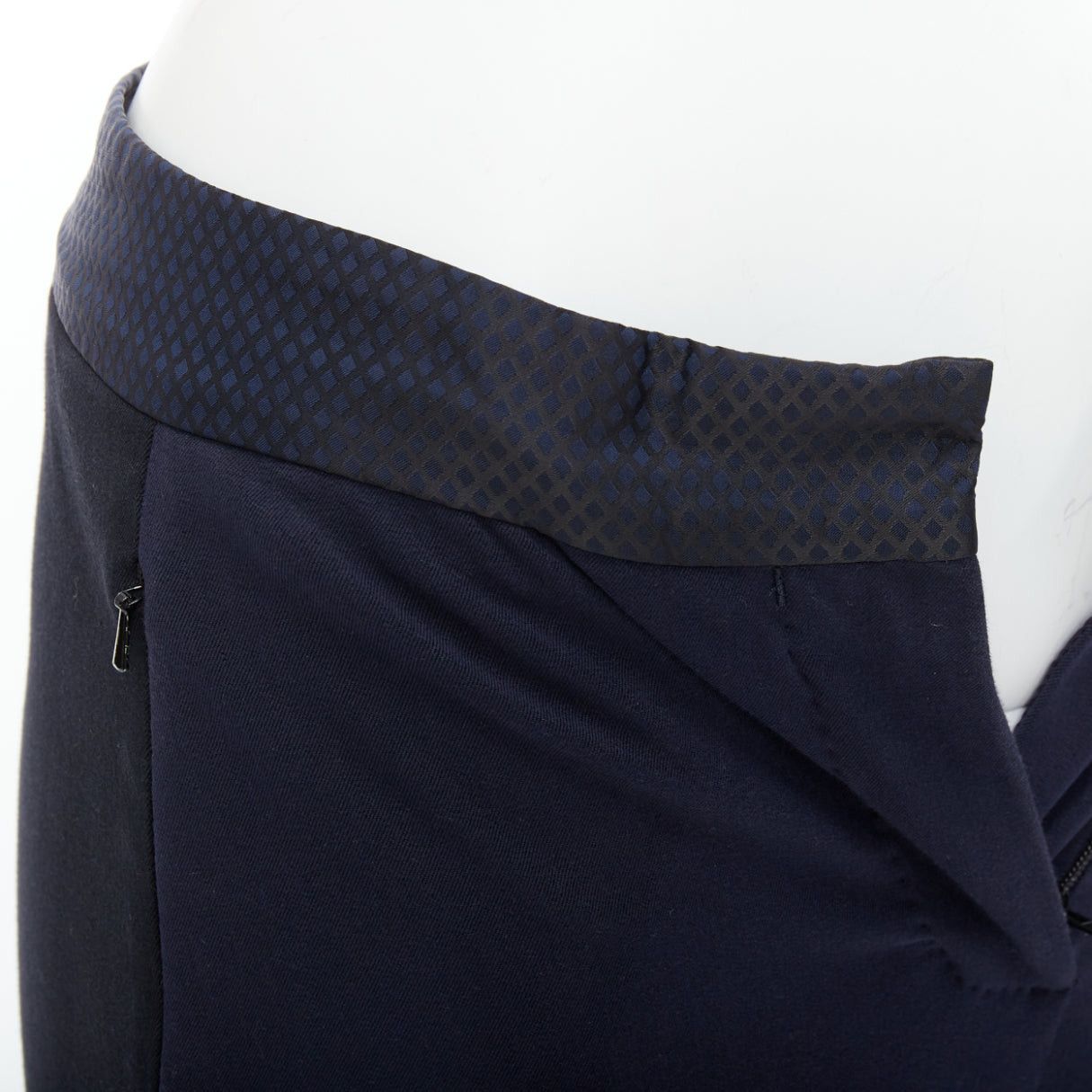 Paul Smith PAUL SMITH navy cotton blend black grid print waistband trousers IT38 XS Size 26" / US 2 / IT 38 - 7 Thumbnail