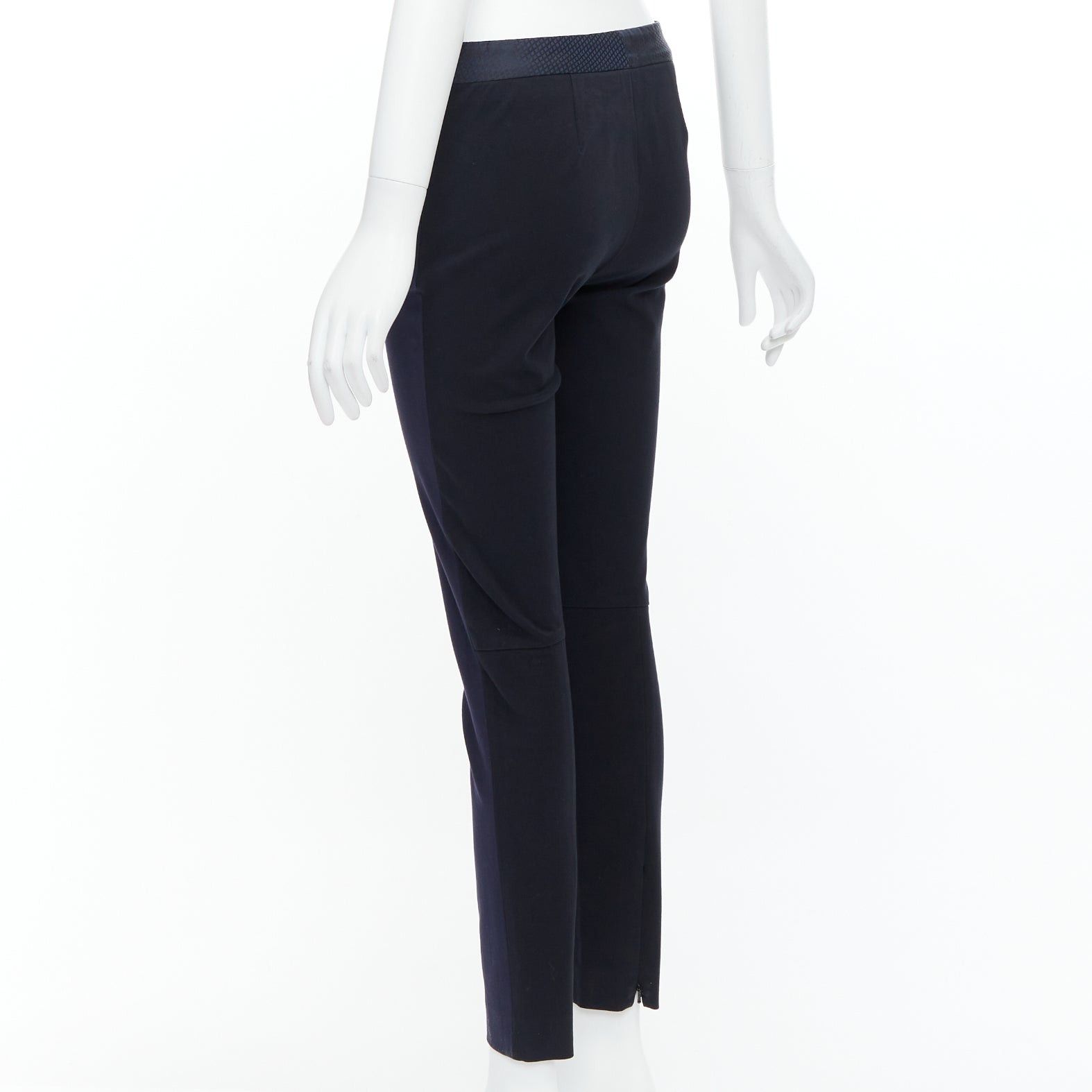 Paul Smith PAUL SMITH navy cotton blend black grid print waistband trousers IT38 XS Size 26" / US 2 / IT 38 - 6 Thumbnail
