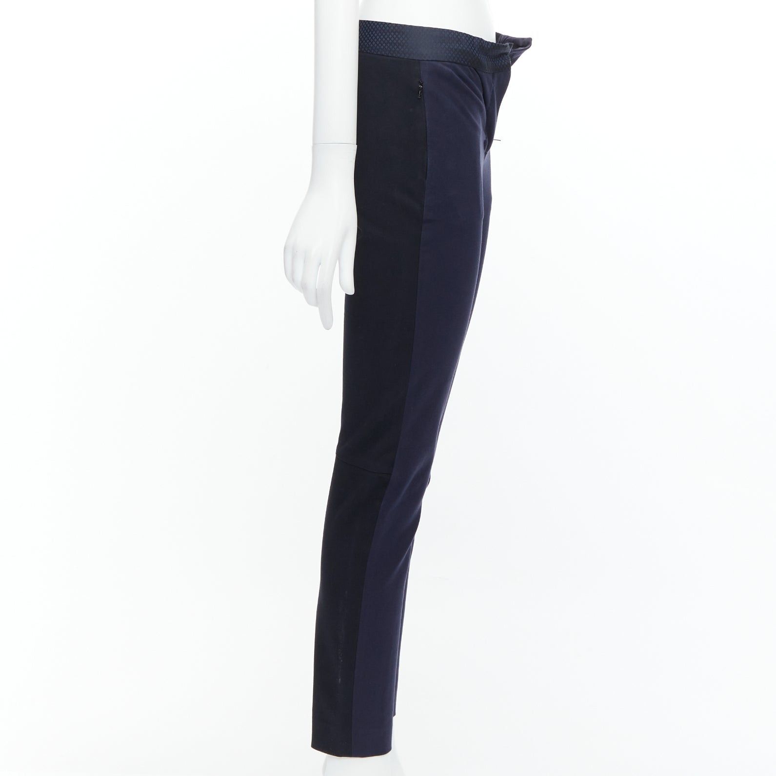 Paul Smith PAUL SMITH navy cotton blend black grid print waistband trousers IT38 XS Size 26" / US 2 / IT 38 - 4 Thumbnail