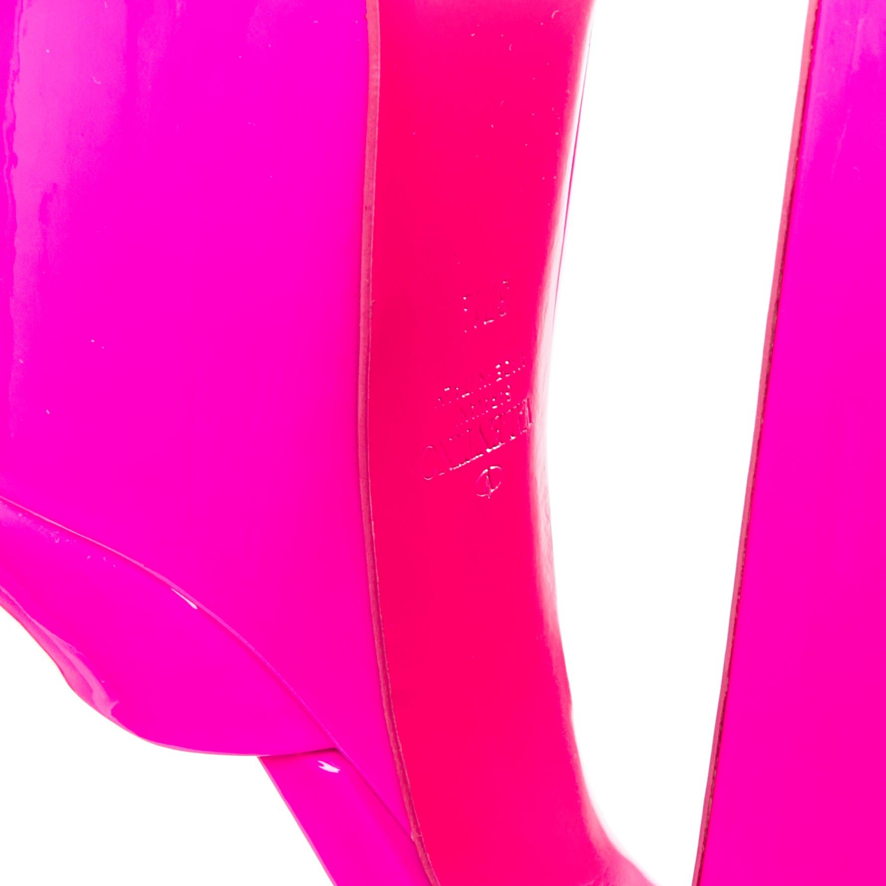 Valentino VALENTINO Runway Discobox 180 hot pink patent platform ankle strap heels EU37.5 Size US 7.5 / IT 37.5 - 10 Thumbnail