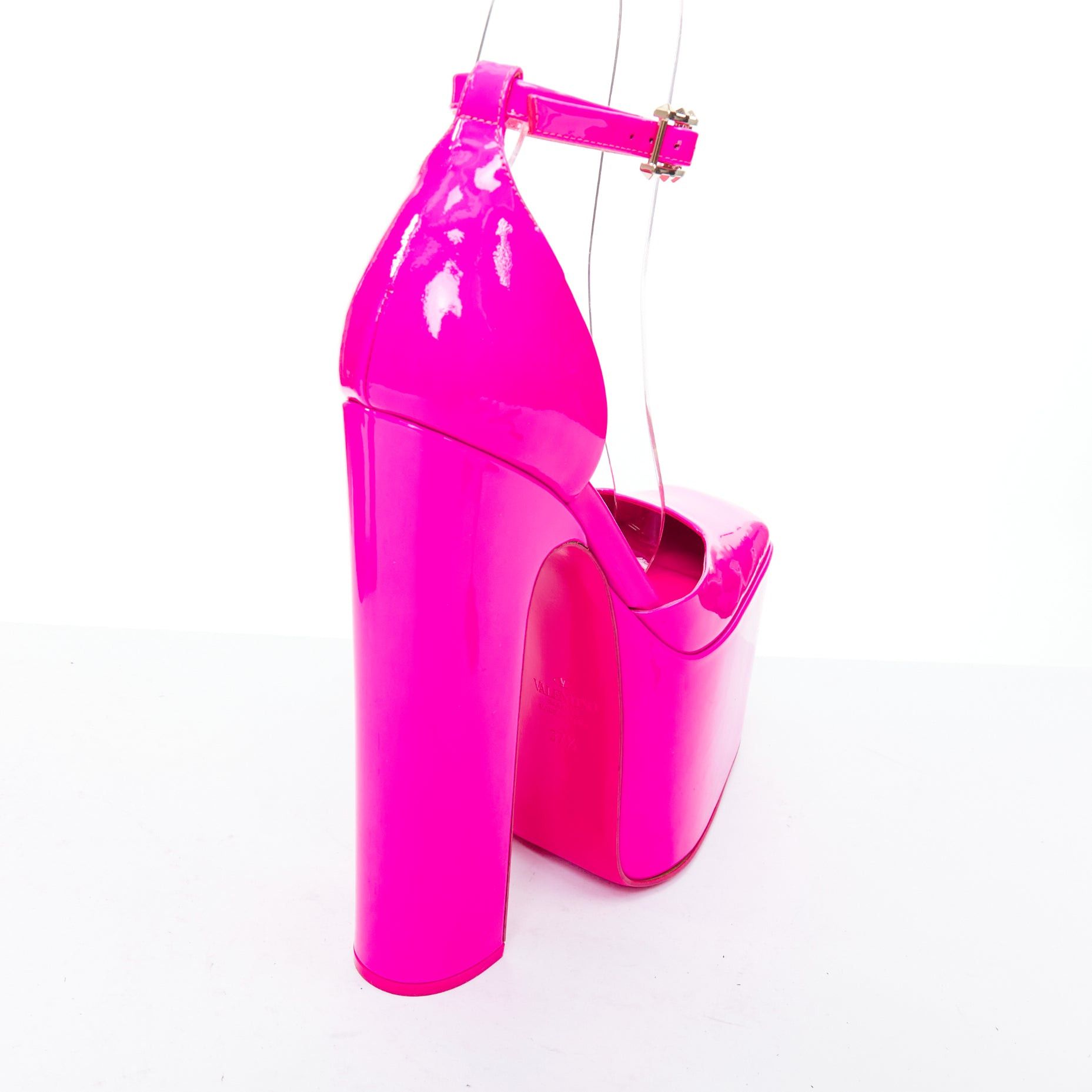 Valentino VALENTINO Runway Discobox 180 hot pink patent platform ankle strap heels EU37.5 Size US 7.5 / IT 37.5 - 8 Thumbnail