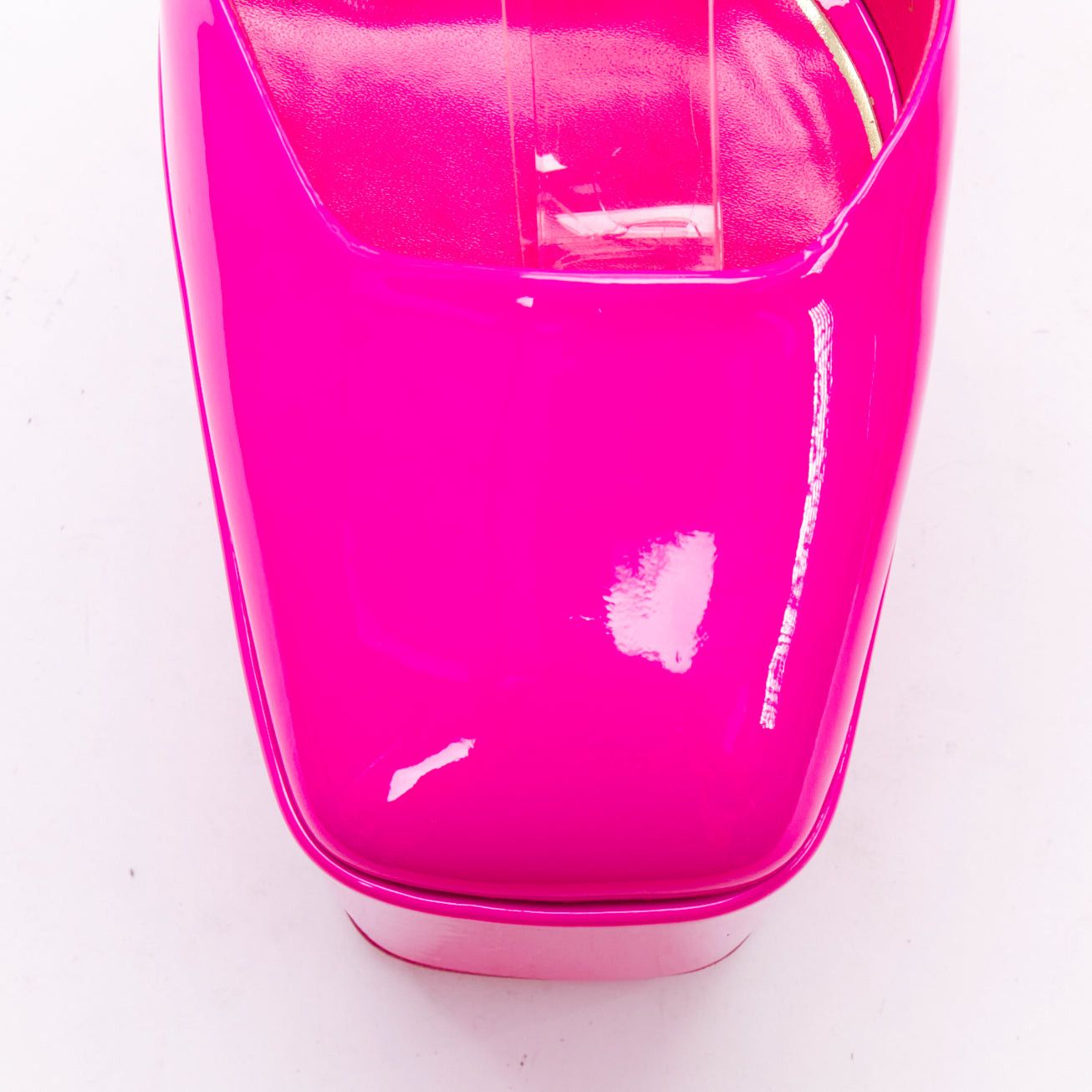 Valentino VALENTINO Runway Discobox 180 hot pink patent platform ankle strap heels EU37.5 Size US 7.5 / IT 37.5 - 6 Thumbnail
