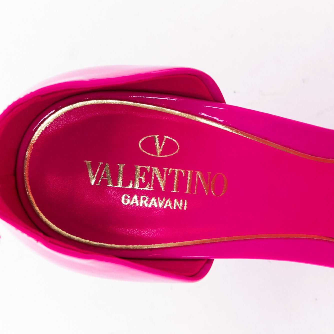 Valentino VALENTINO Runway Discobox 180 hot pink patent platform ankle strap heels EU37.5 Size US 7.5 / IT 37.5 - 9 Thumbnail