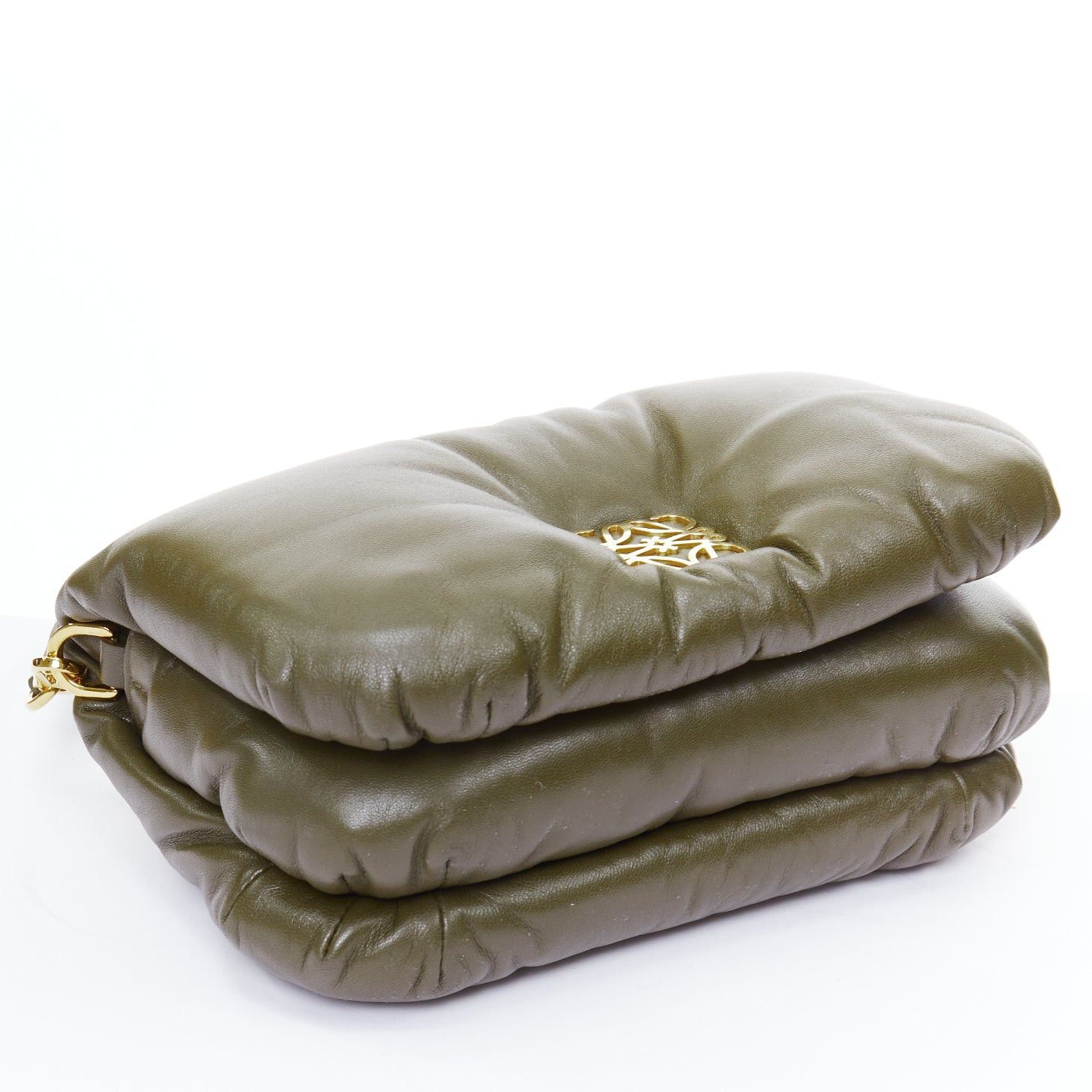 Loewe LOEWE Mini Puffer Goya khaki soft nappa padded pillow crossbody bag Size ONE SIZE - 6 Thumbnail