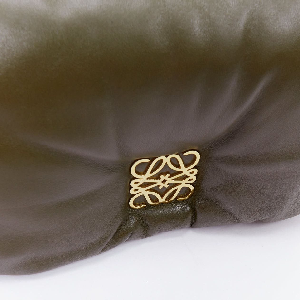 Loewe LOEWE Mini Puffer Goya khaki soft nappa padded pillow crossbody bag Size ONE SIZE - 7 Thumbnail