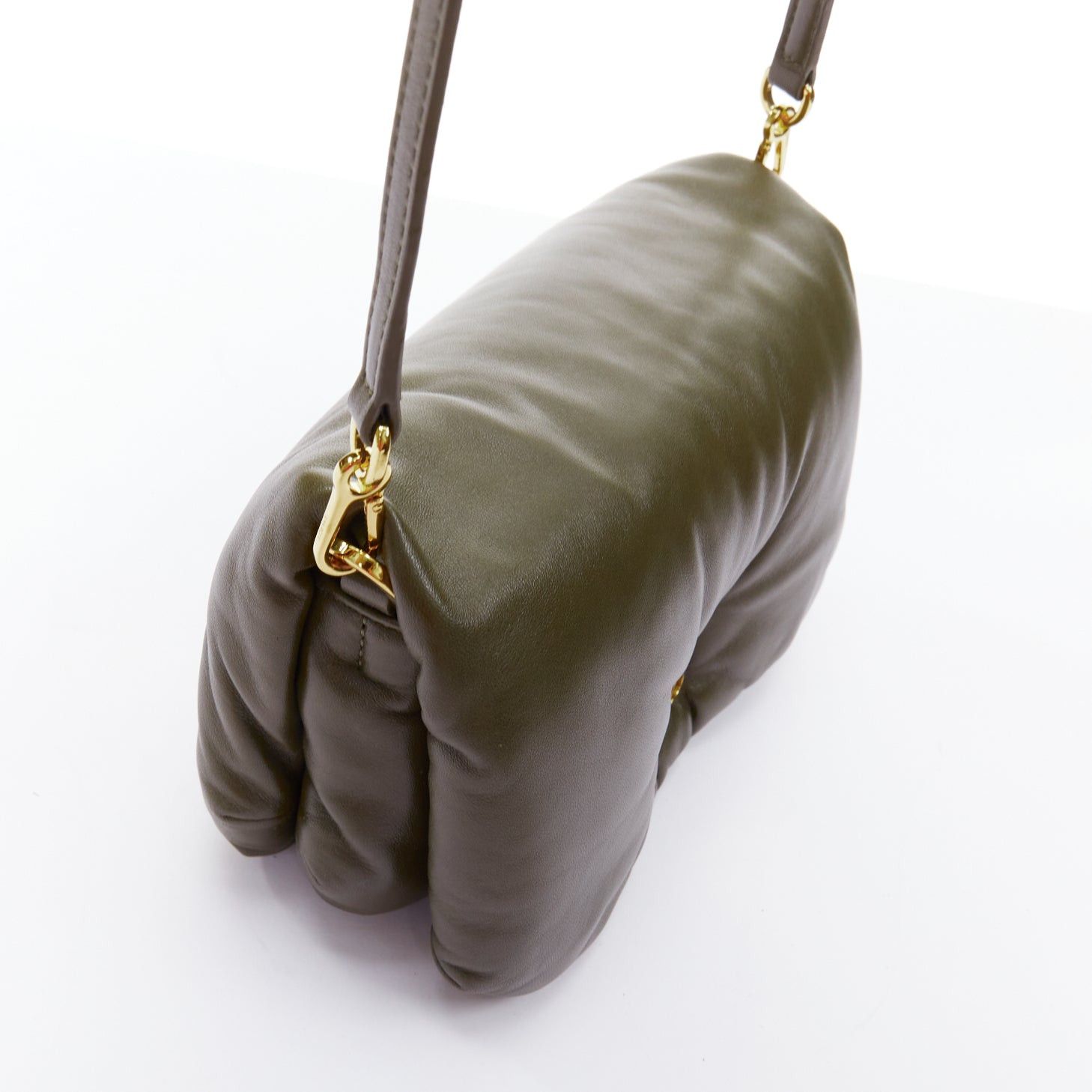 Loewe LOEWE Mini Puffer Goya khaki soft nappa padded pillow crossbody bag Size ONE SIZE - 8 Thumbnail