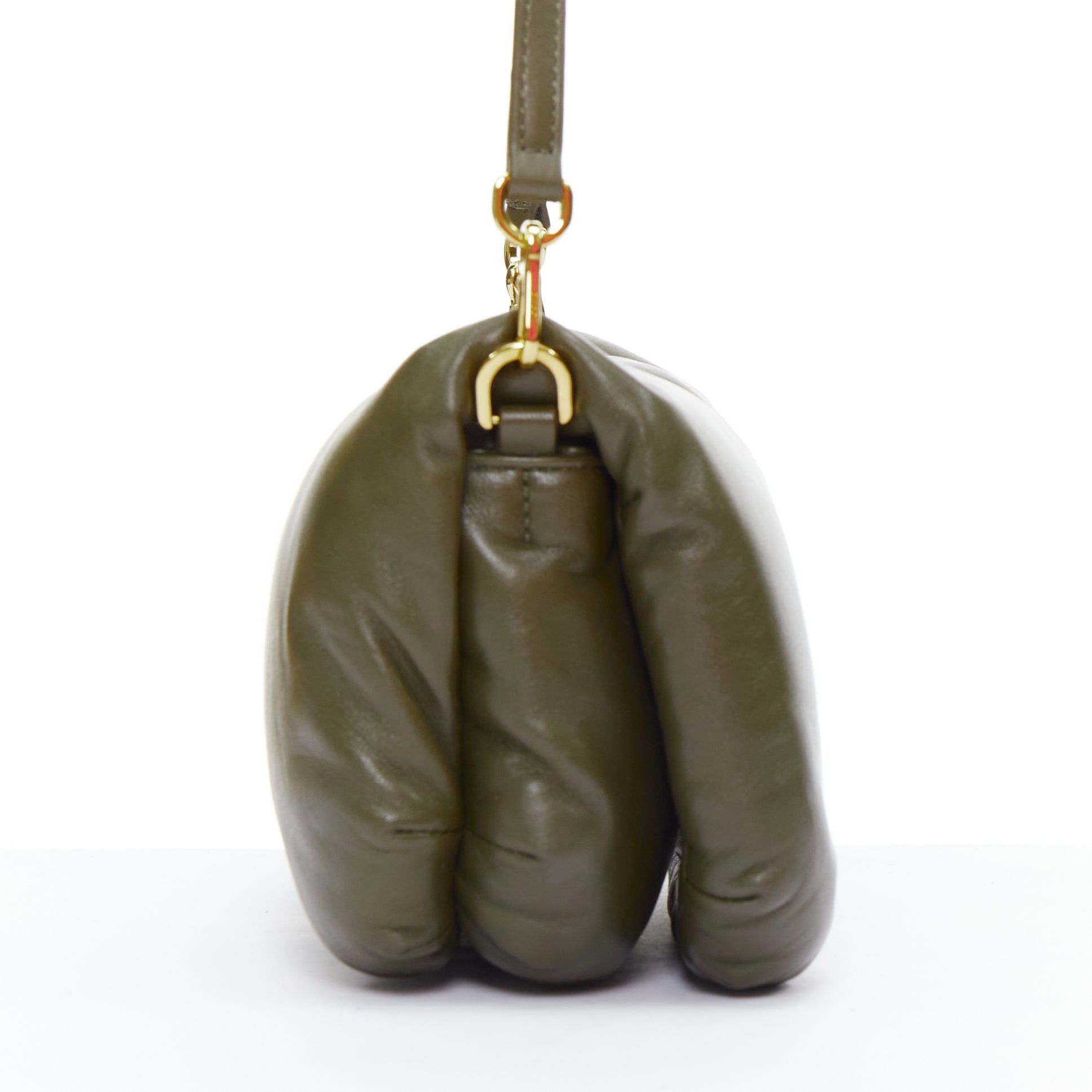Loewe LOEWE Mini Puffer Goya khaki soft nappa padded pillow crossbody bag Size ONE SIZE - 4 Thumbnail