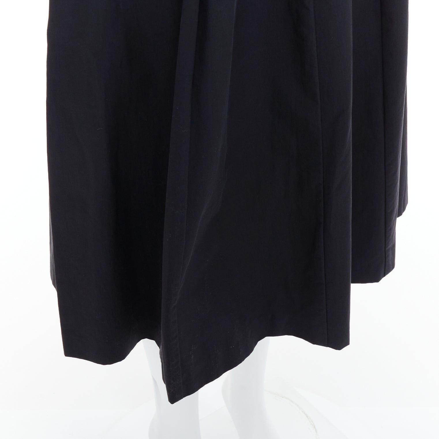 BRUNELLO CUCINELLI black cream cotton blend foldover waist midi skirt IT38 XS