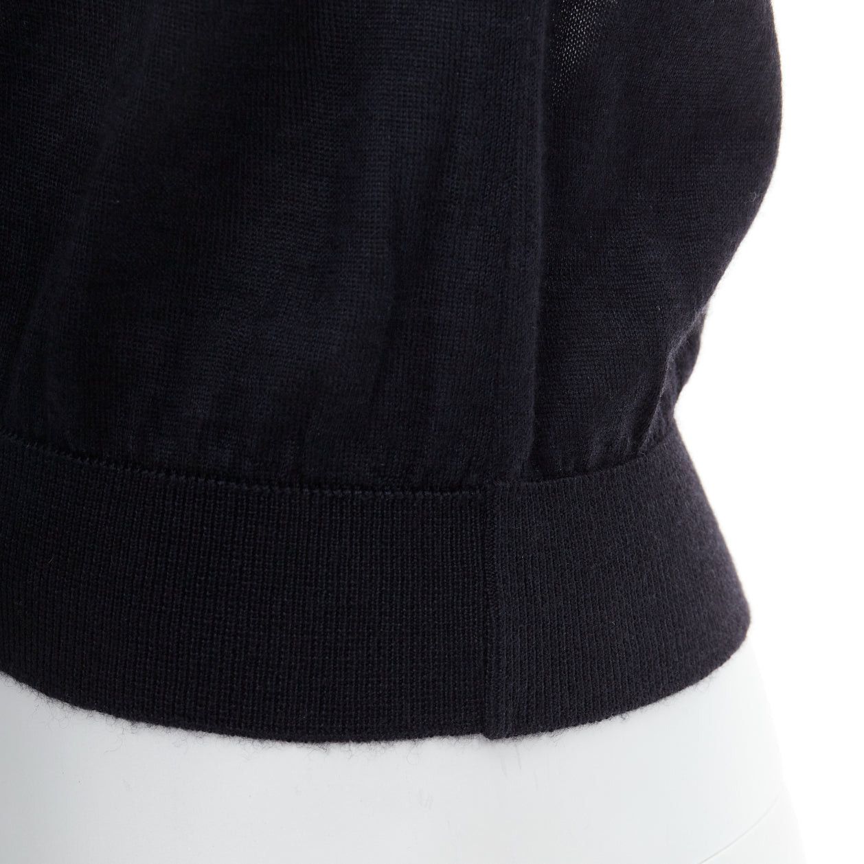 Giambattista Valli GIAMBATTISTA VALLI black cashmere silk floral sheer lace panel sweater IT38 XS Size XS / US 0-2 / IT 36-38 - 8 Thumbnail
