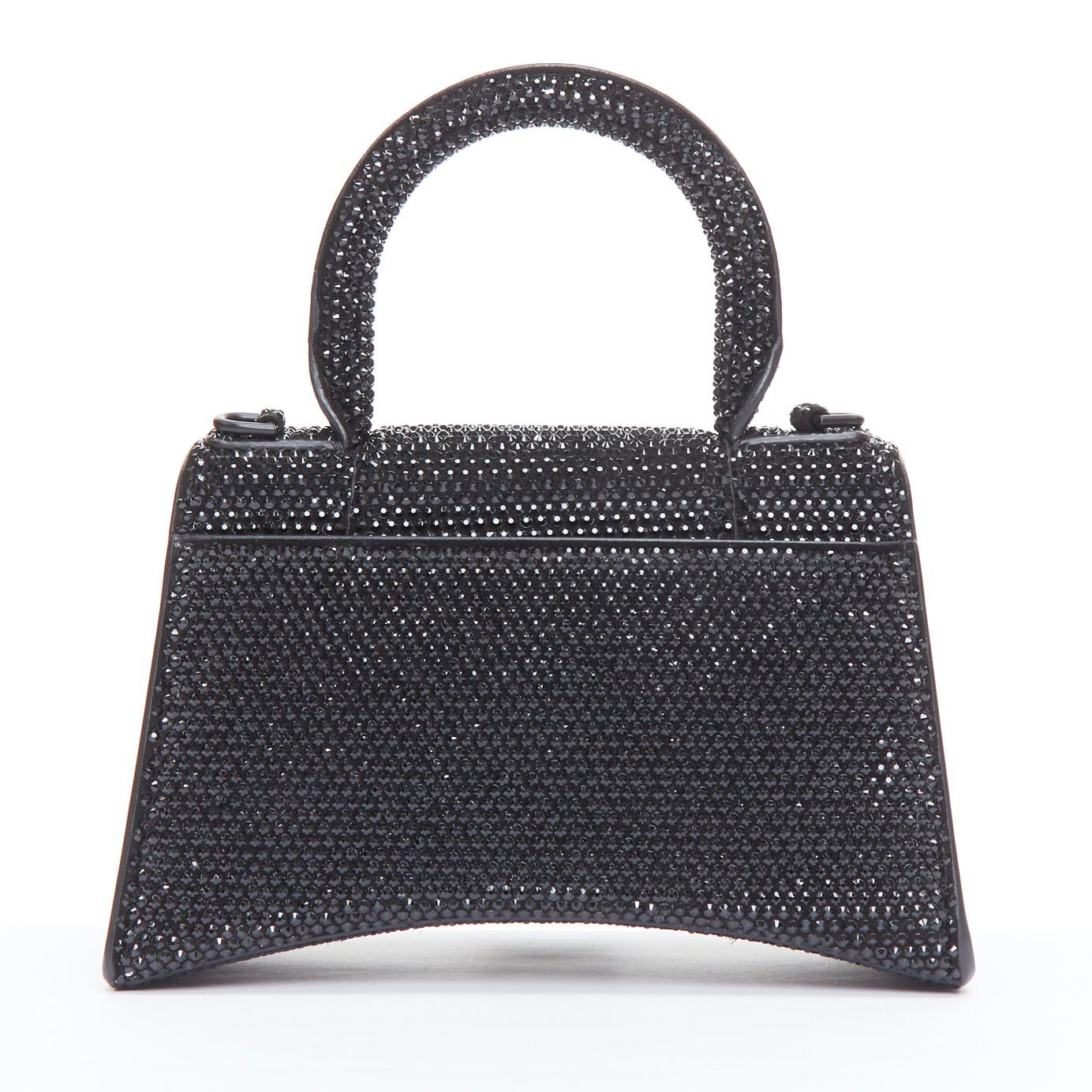 Balenciaga BALENCIAGA Demna Hourglass XS black strass crystal leather crossbody bag Size ONE SIZE - 5 Thumbnail
