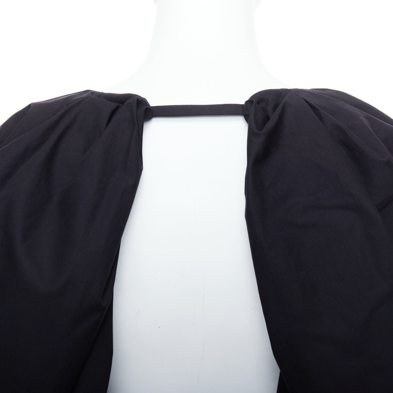 KHAITE KHAITE Joanne black cotton balloon sleeved midi dress US0 XS Size XS / US 0-2 / IT 36-38 - 7 Thumbnail