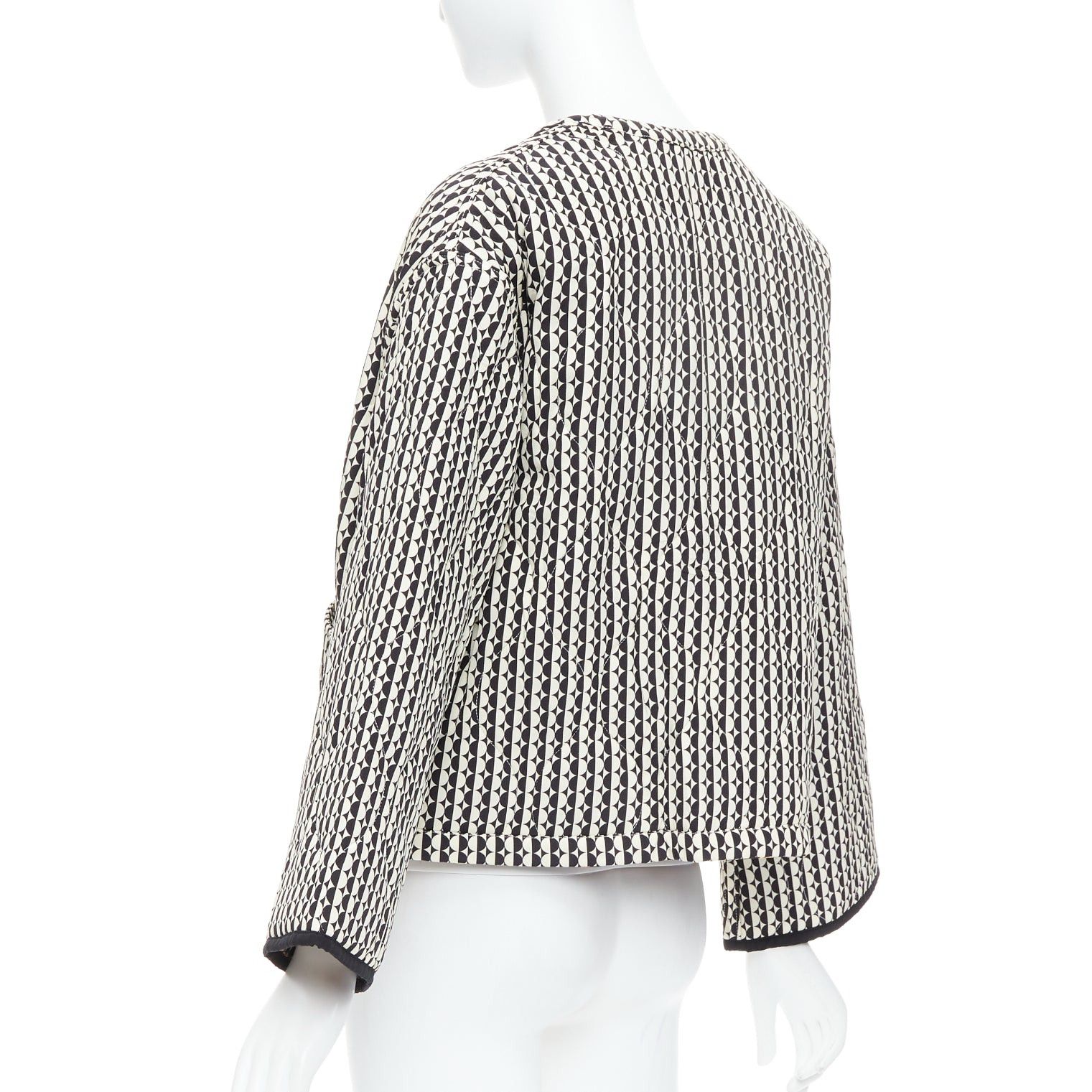 Oscar De La Renta OSCAR DE LA RENTA 2019 Reversible 100% silk black cream padded coat US2 S Size S / US 4 / IT 40 - 6 Thumbnail