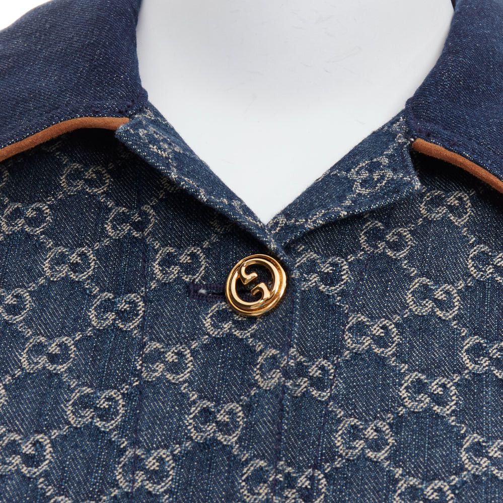 Gucci GUCCI Epilogue blue washed organic denim GG monogram vintage coat IT38 XS Size XS / US 0-2 / IT 36-38 - 2 Thumbnail
