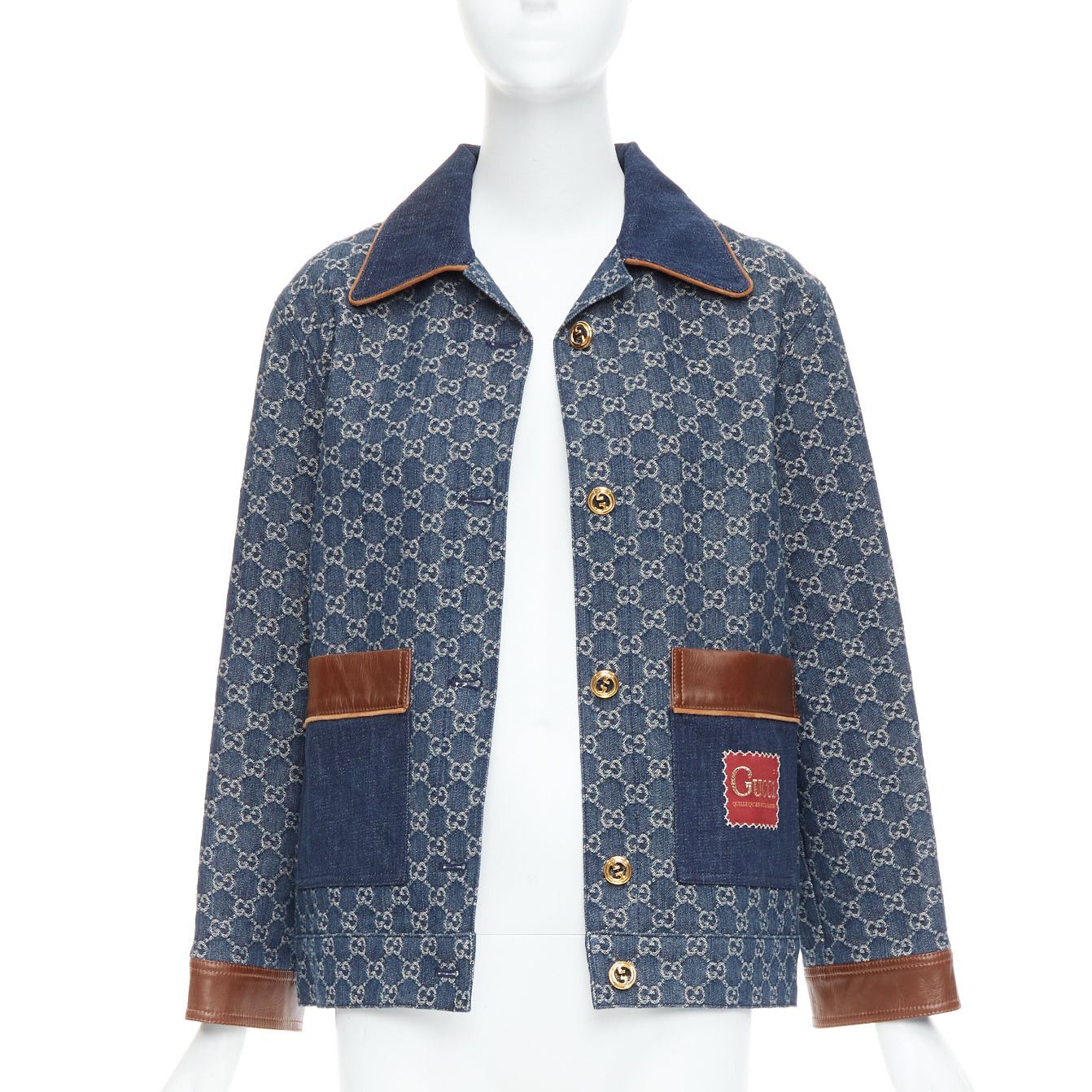 Gucci GUCCI Epilogue blue washed organic denim GG monogram vintage coat IT38 XS Size XS / US 0-2 / IT 36-38 - 3 Thumbnail
