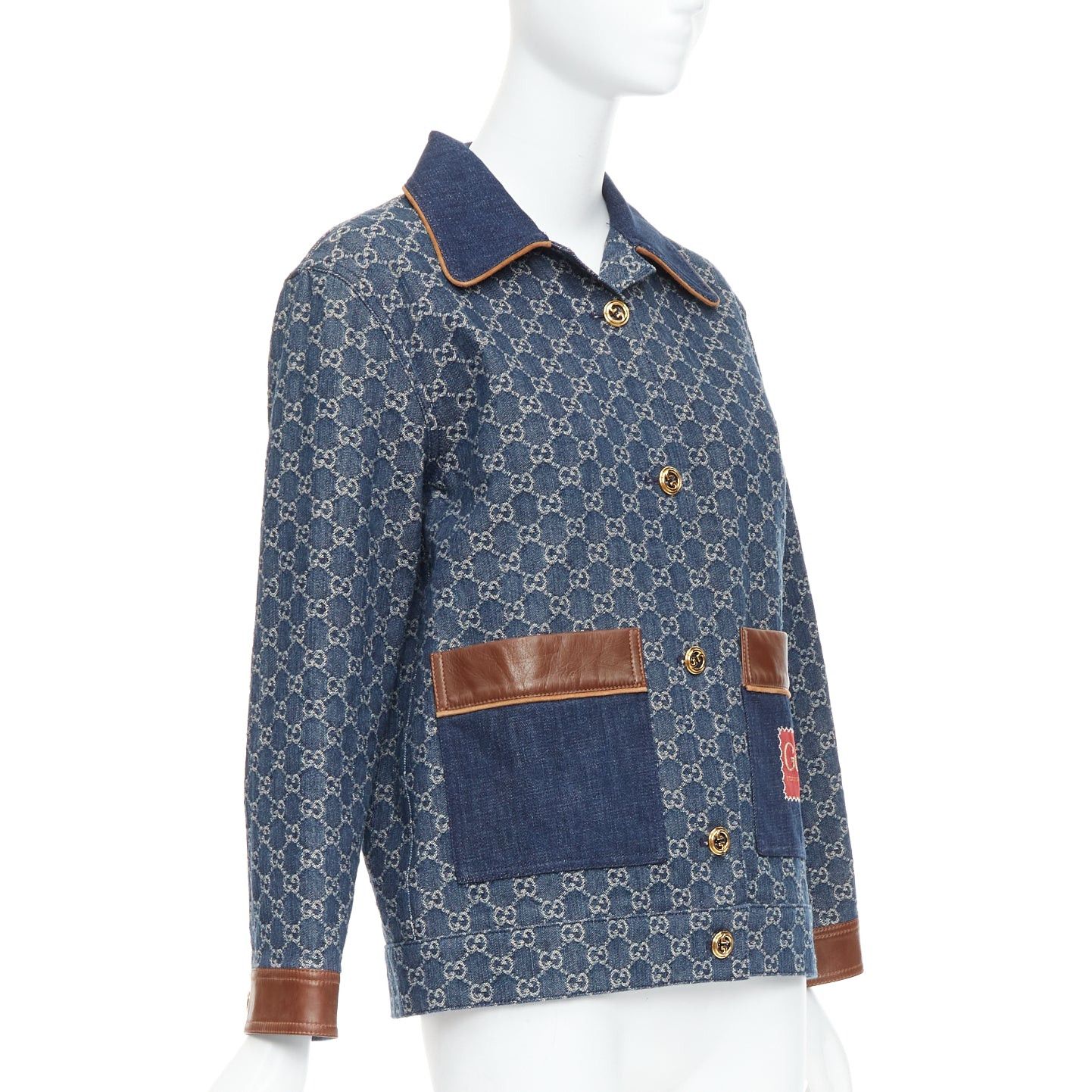 Gucci GUCCI Epilogue blue washed organic denim GG monogram vintage coat IT38 XS Size XS / US 0-2 / IT 36-38 - 4 Thumbnail