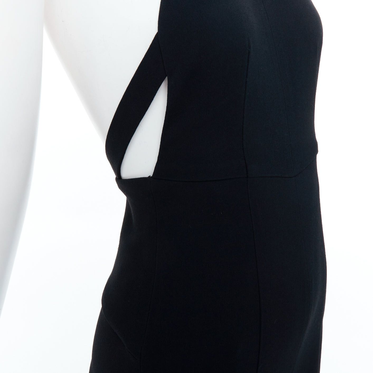 Narciso Rodriguez NARCISO RODRIGUEZ black side cut out halter neck wide jumpsuit IT38 XS Size 26" / US 2 / IT 38 - 6 Thumbnail