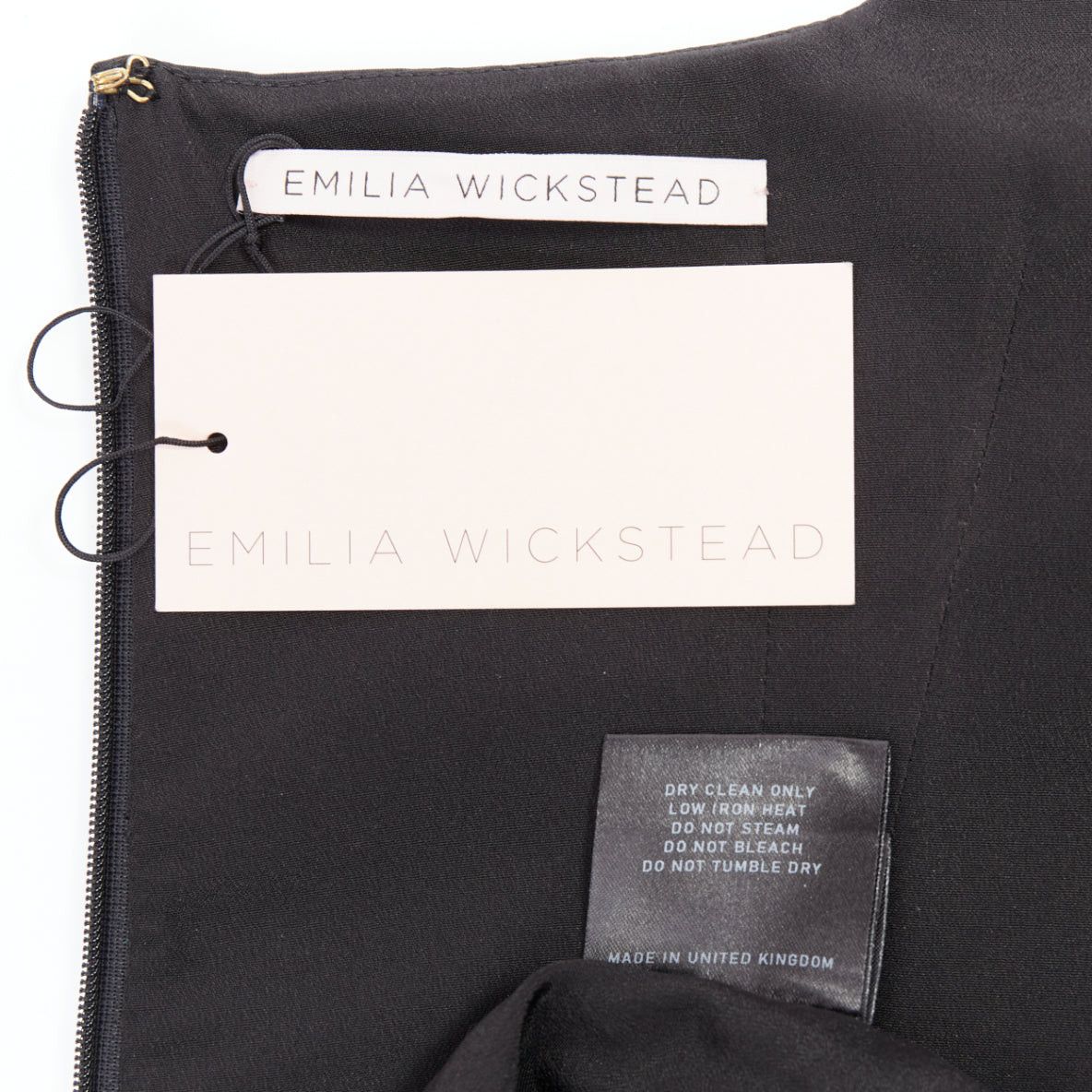 Emilia Wickstead EMILIA WICKSTEAD 2021 Salma black duchess satin structured hip dress UK6 S Size M / US 6-8 / IT 42-44 - 8 Thumbnail