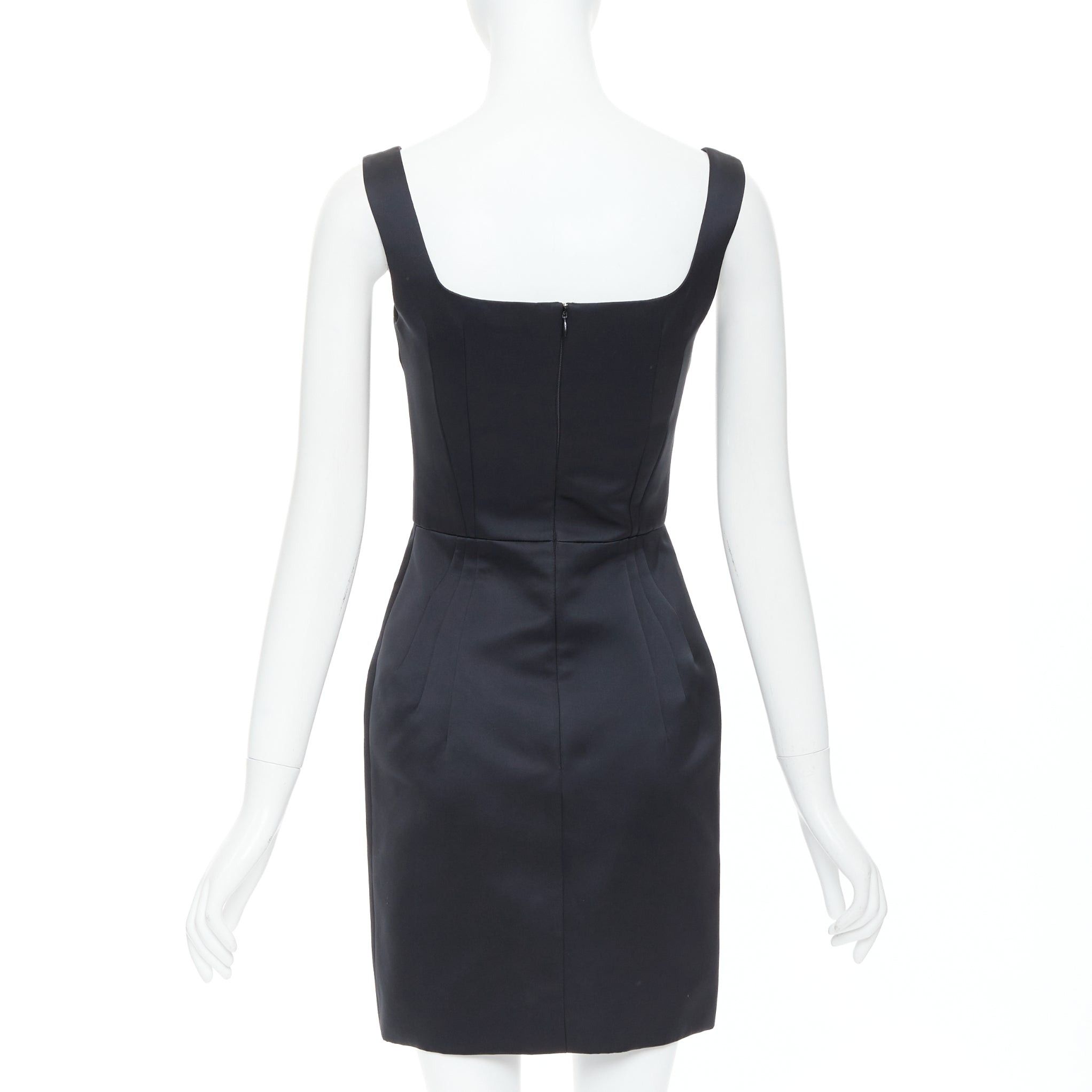 Emilia Wickstead EMILIA WICKSTEAD 2021 Salma black duchess satin structured hip dress UK6 S Size M / US 6-8 / IT 42-44 - 5 Thumbnail