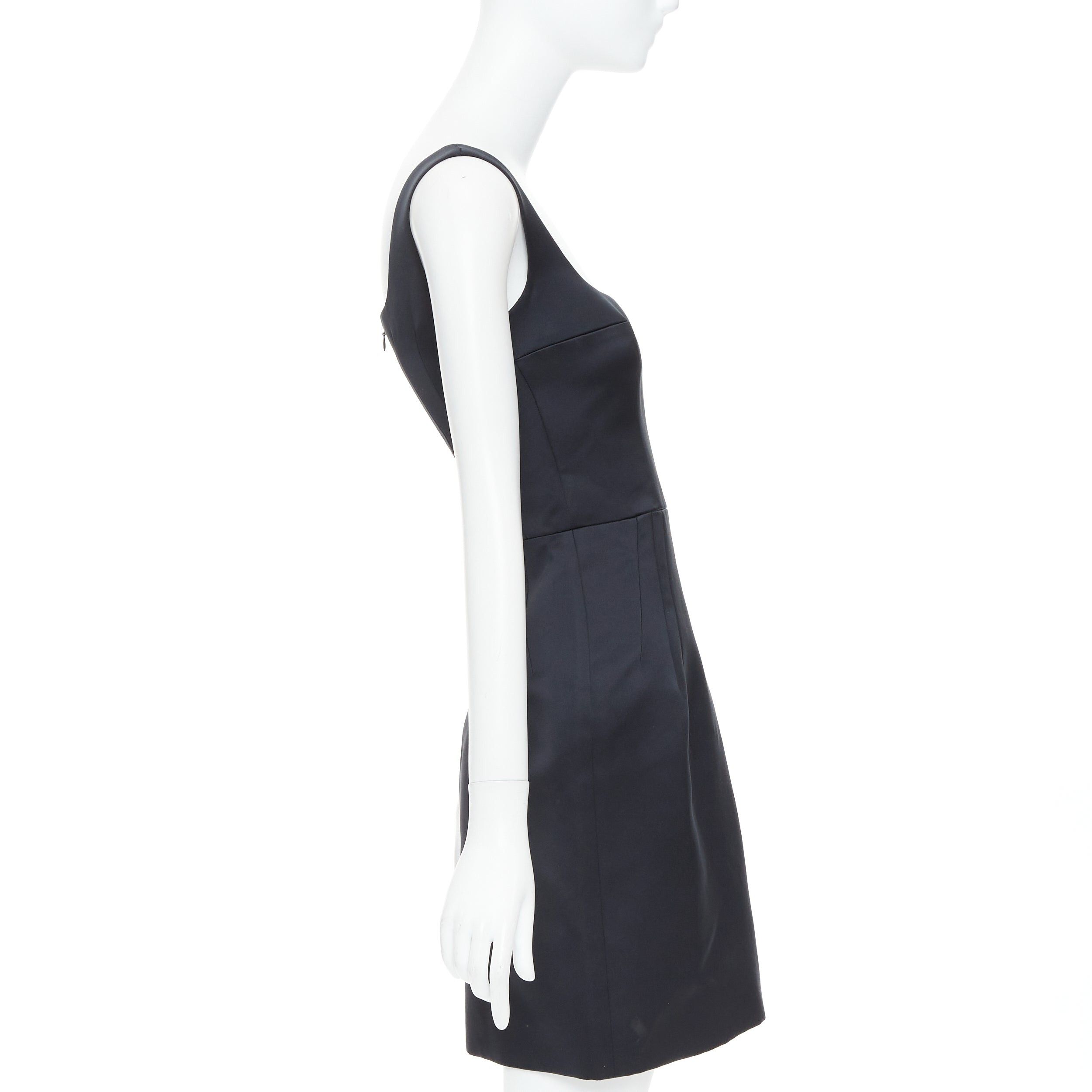 Emilia Wickstead EMILIA WICKSTEAD 2021 Salma black duchess satin structured hip dress UK6 S Size M / US 6-8 / IT 42-44 - 4 Thumbnail