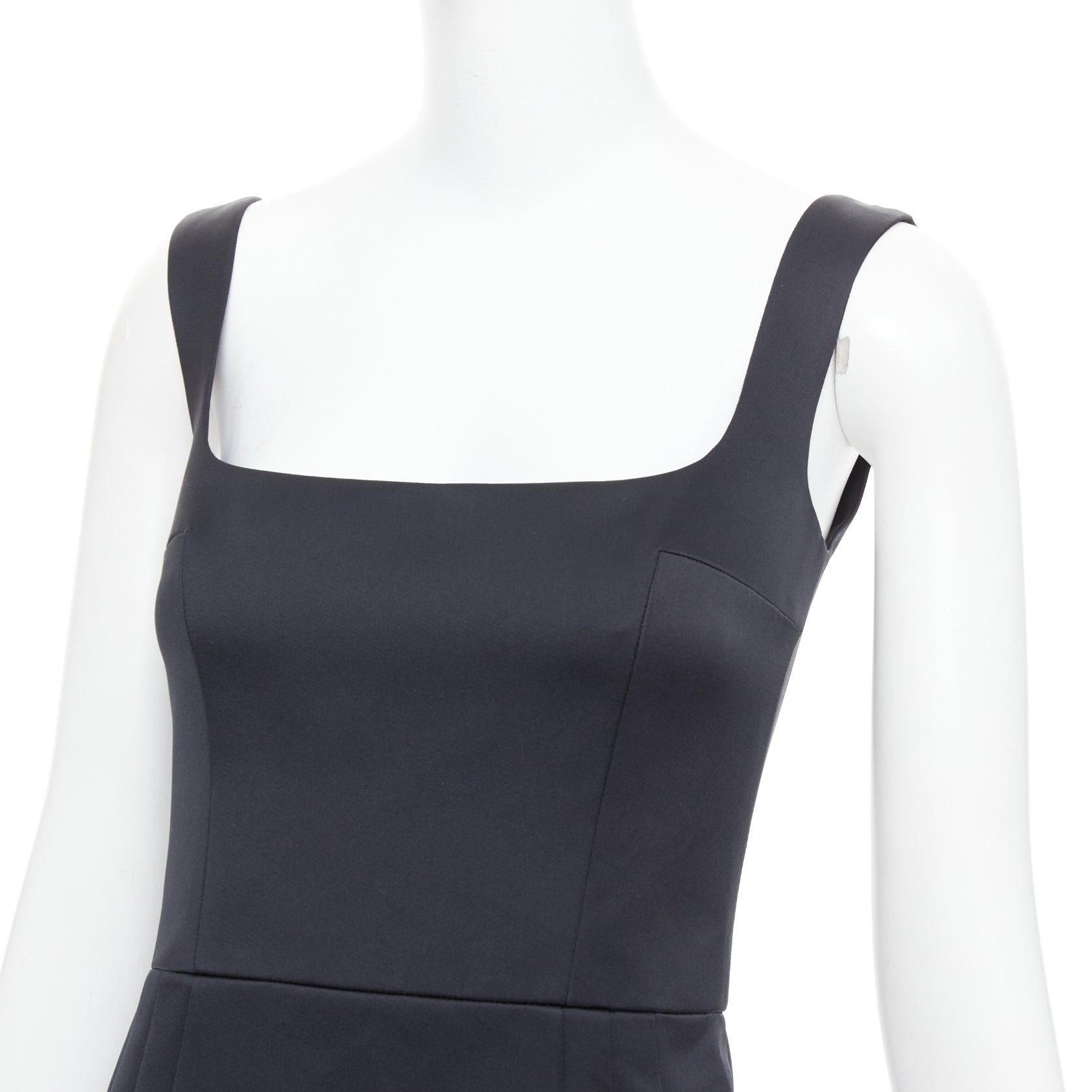 Emilia Wickstead EMILIA WICKSTEAD 2021 Salma black duchess satin structured hip dress UK6 S Size M / US 6-8 / IT 42-44 - 2 Thumbnail