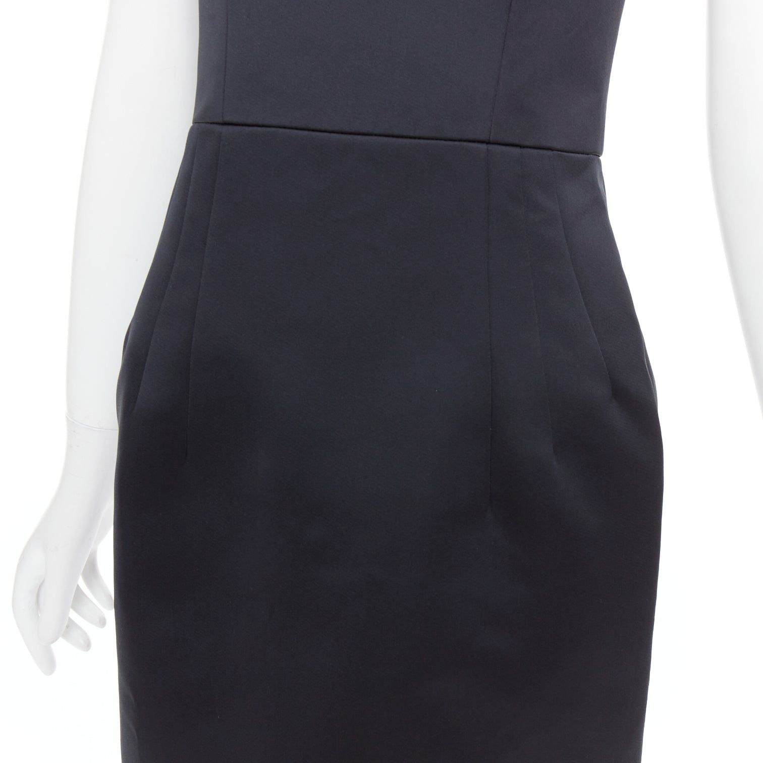 Emilia Wickstead EMILIA WICKSTEAD 2021 Salma black duchess satin structured hip dress UK6 S Size M / US 6-8 / IT 42-44 - 7 Thumbnail