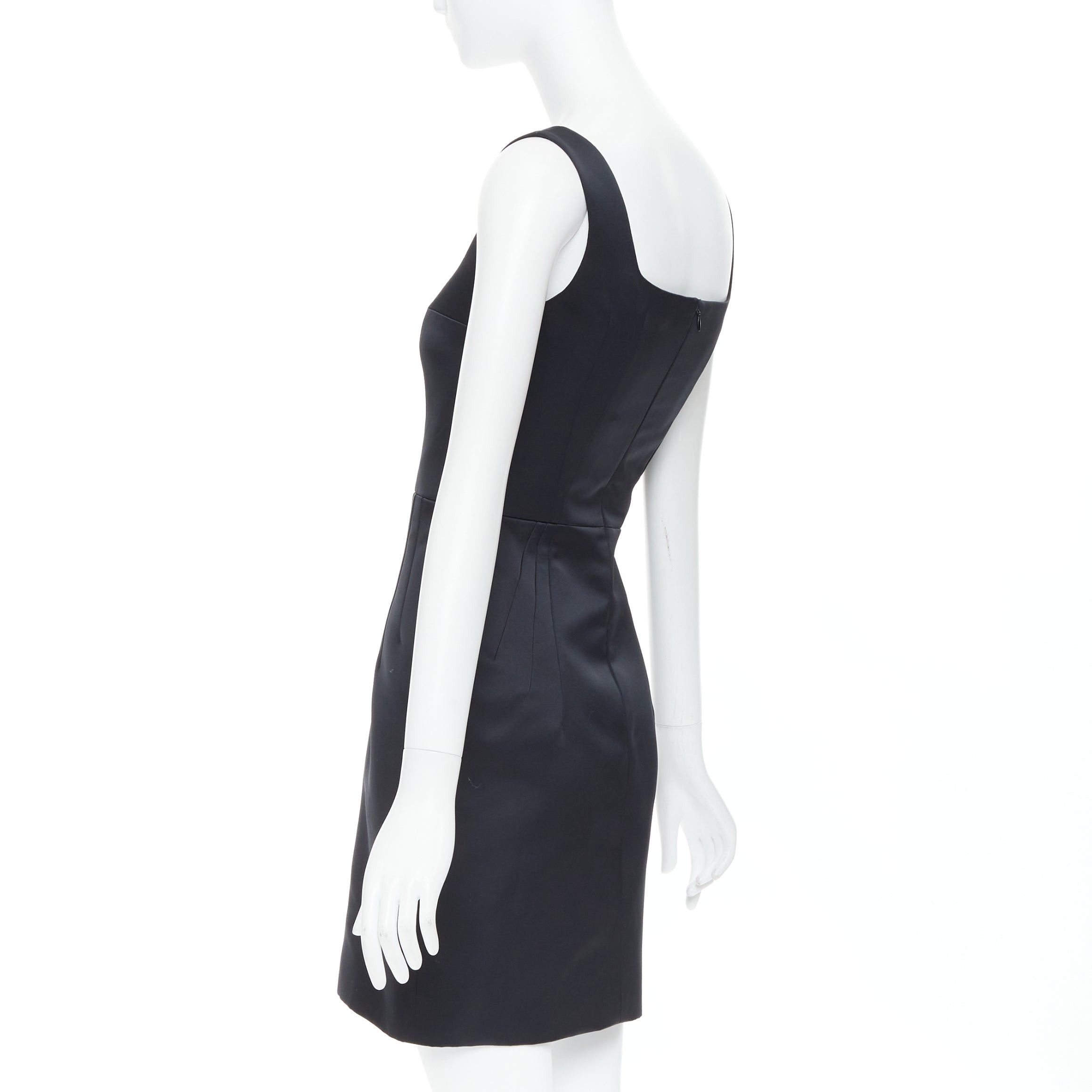 Emilia Wickstead EMILIA WICKSTEAD 2021 Salma black duchess satin structured hip dress UK6 S Size M / US 6-8 / IT 42-44 - 6 Thumbnail
