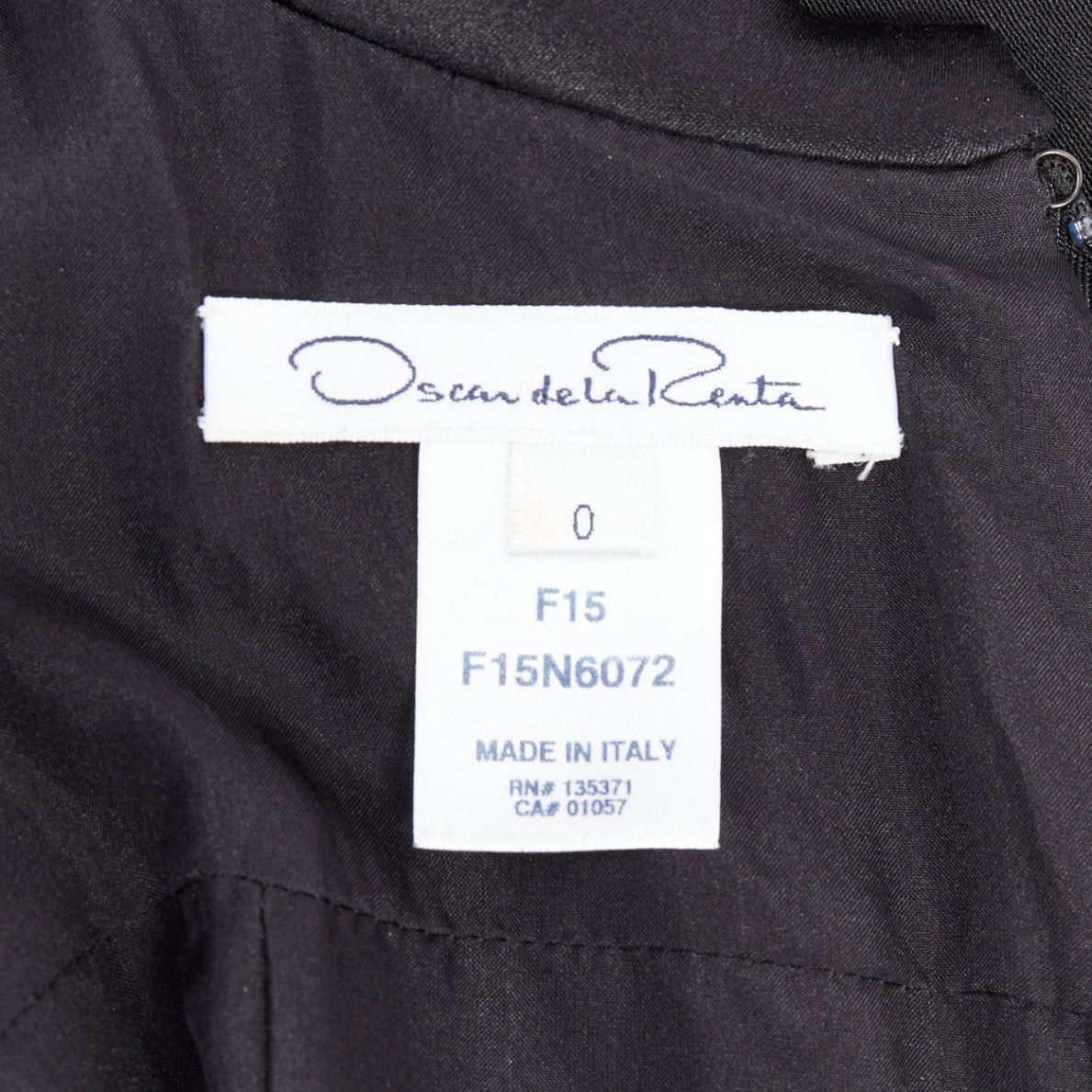 Oscar De La Renta OSCAR DE LA RENTA F15 100% silk green cotton black foldover collar trimmed dress US0 XS Size XS / US 0-2 / IT 36-38 - 8 Thumbnail