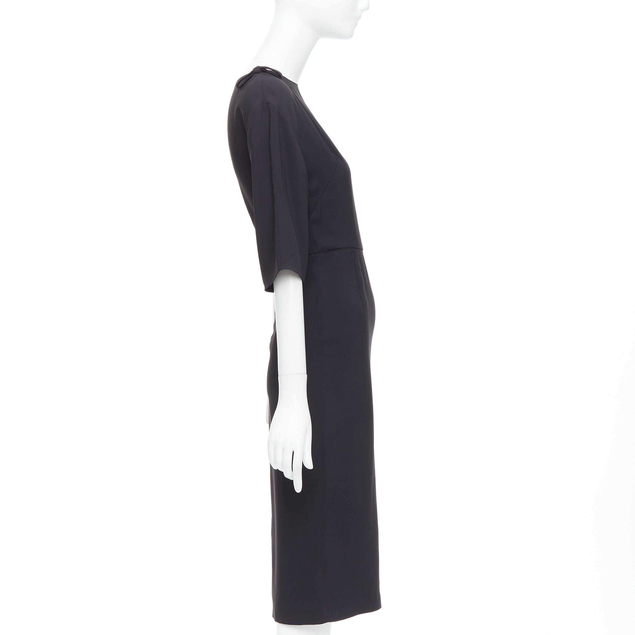 Valentino VALENTINO 2020 black ribbon shoulder half sleeve shift dress IT36 XXS Size XS / US 0-2 / IT 36-38 - 4 Thumbnail