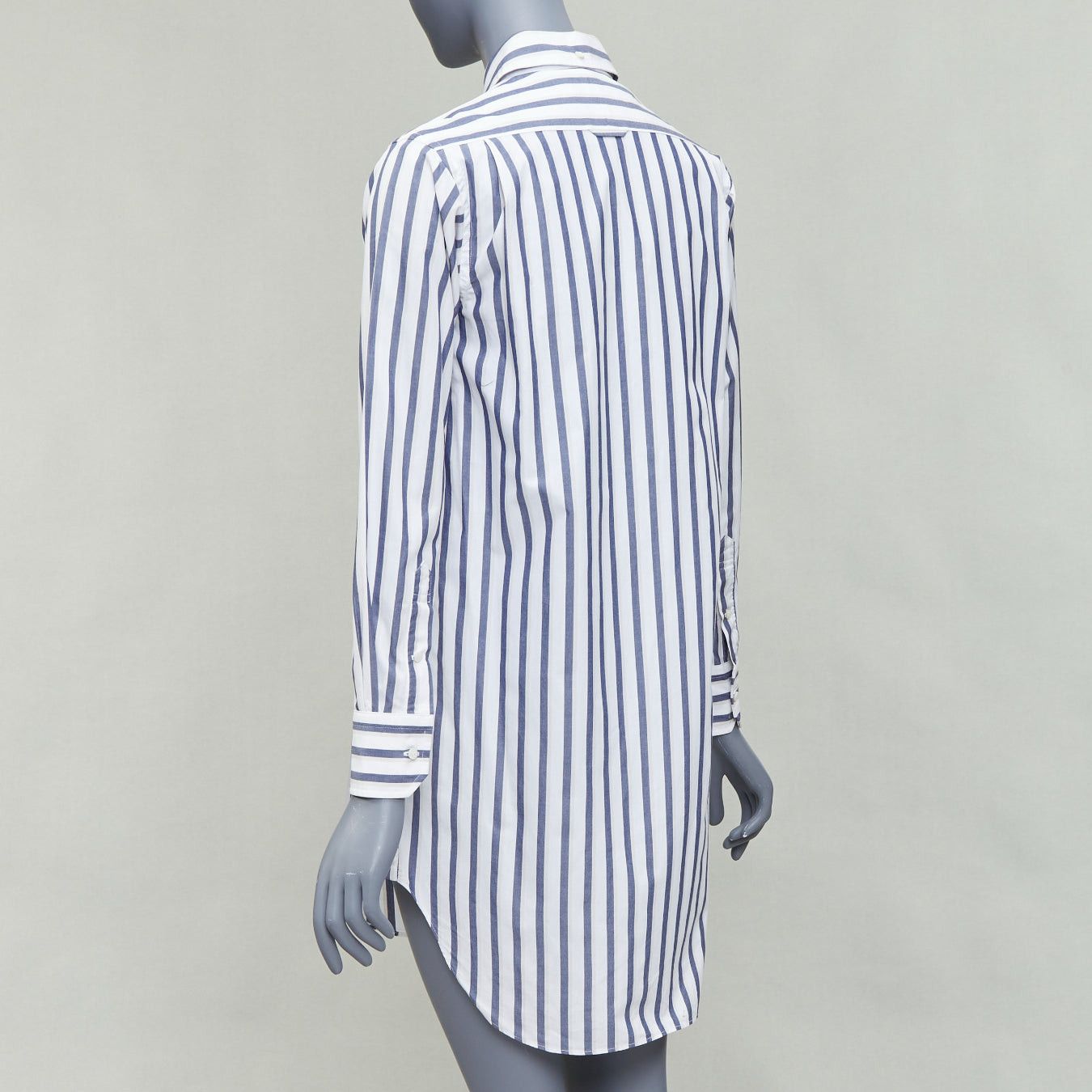 Thom Browne THOM BROWNE blue white poplin cotton stripe button down shirt dress US0 XS0 Size S / US 4 / IT 40 - 6 Thumbnail