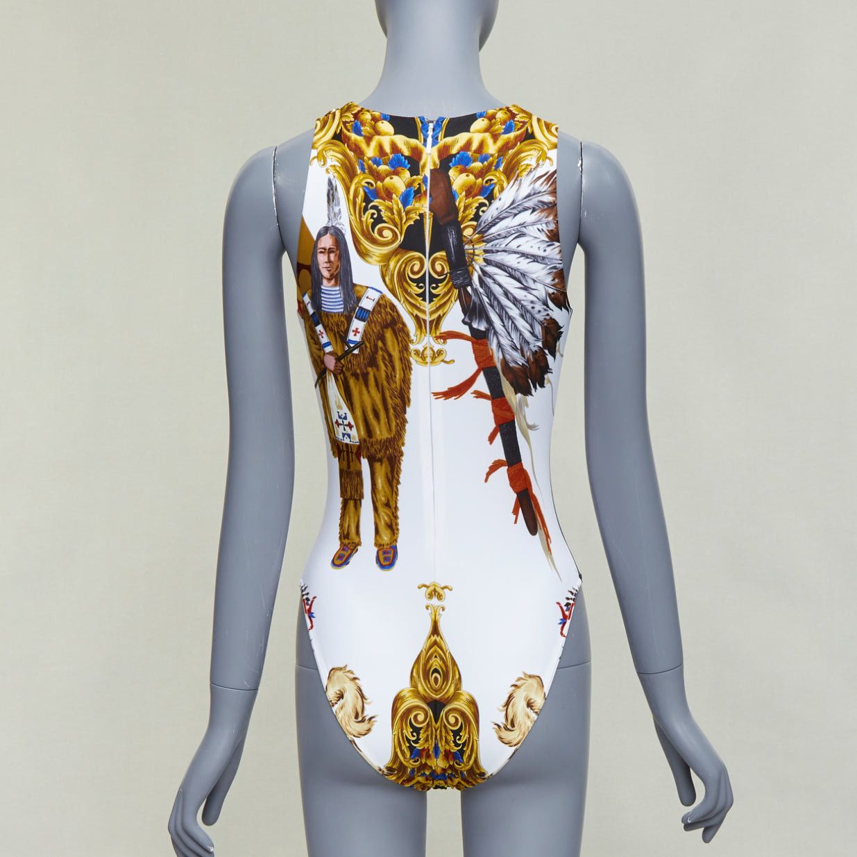 Versace VERSACE Tribute 1992 Native Americans colorful Indian print swimsuit IT38 XS Size XS / US 0-2 / IT 36-38 - 5 Thumbnail