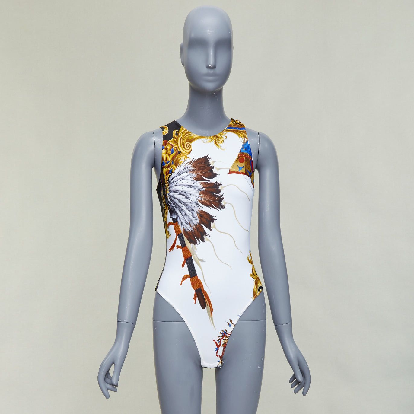 Versace VERSACE Tribute 1992 Native Americans colorful Indian print swimsuit IT38 XS Size XS / US 0-2 / IT 36-38 - 9 Thumbnail